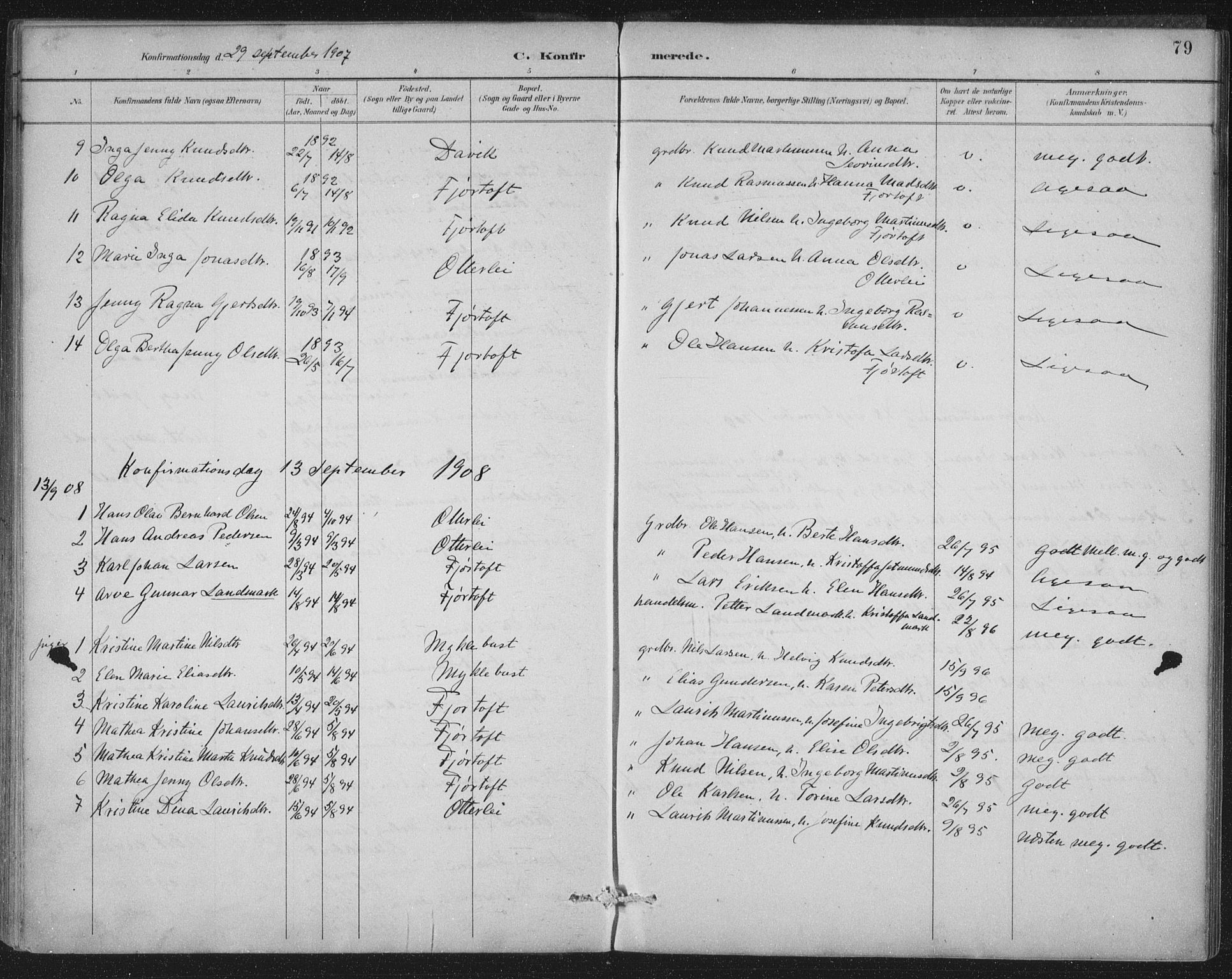 Ministerialprotokoller, klokkerbøker og fødselsregistre - Møre og Romsdal, AV/SAT-A-1454/538/L0522: Parish register (official) no. 538A01, 1884-1913, p. 79