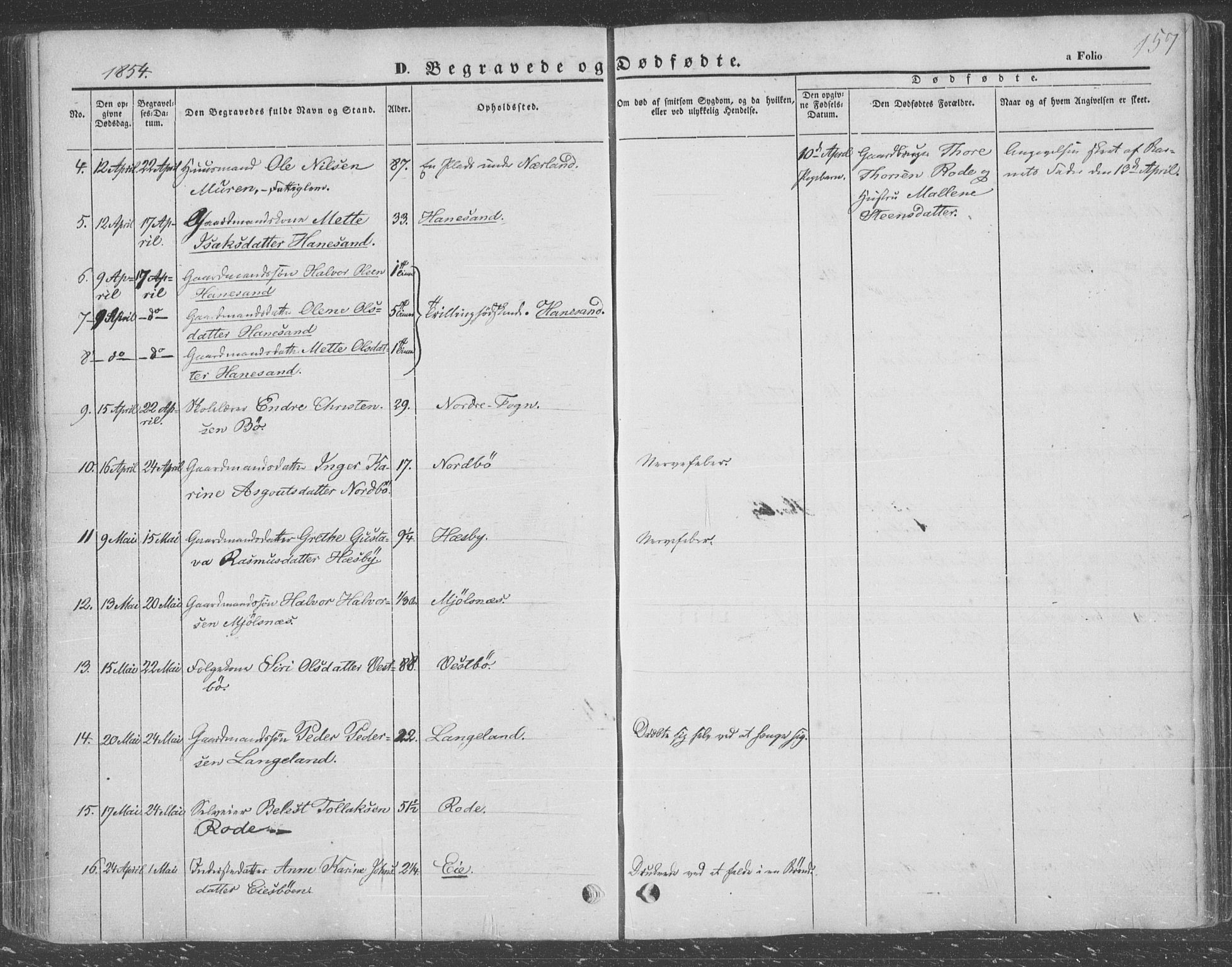 Finnøy sokneprestkontor, AV/SAST-A-101825/H/Ha/Haa/L0007: Parish register (official) no. A 7, 1847-1862, p. 157