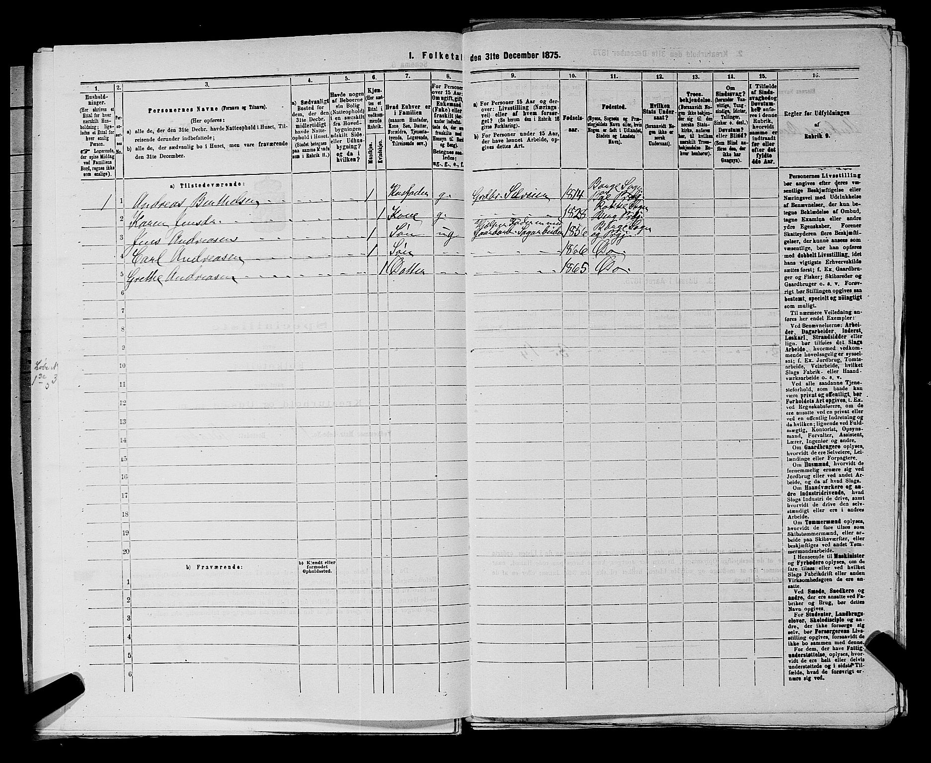 RA, 1875 census for 0113P Borge, 1875, p. 61