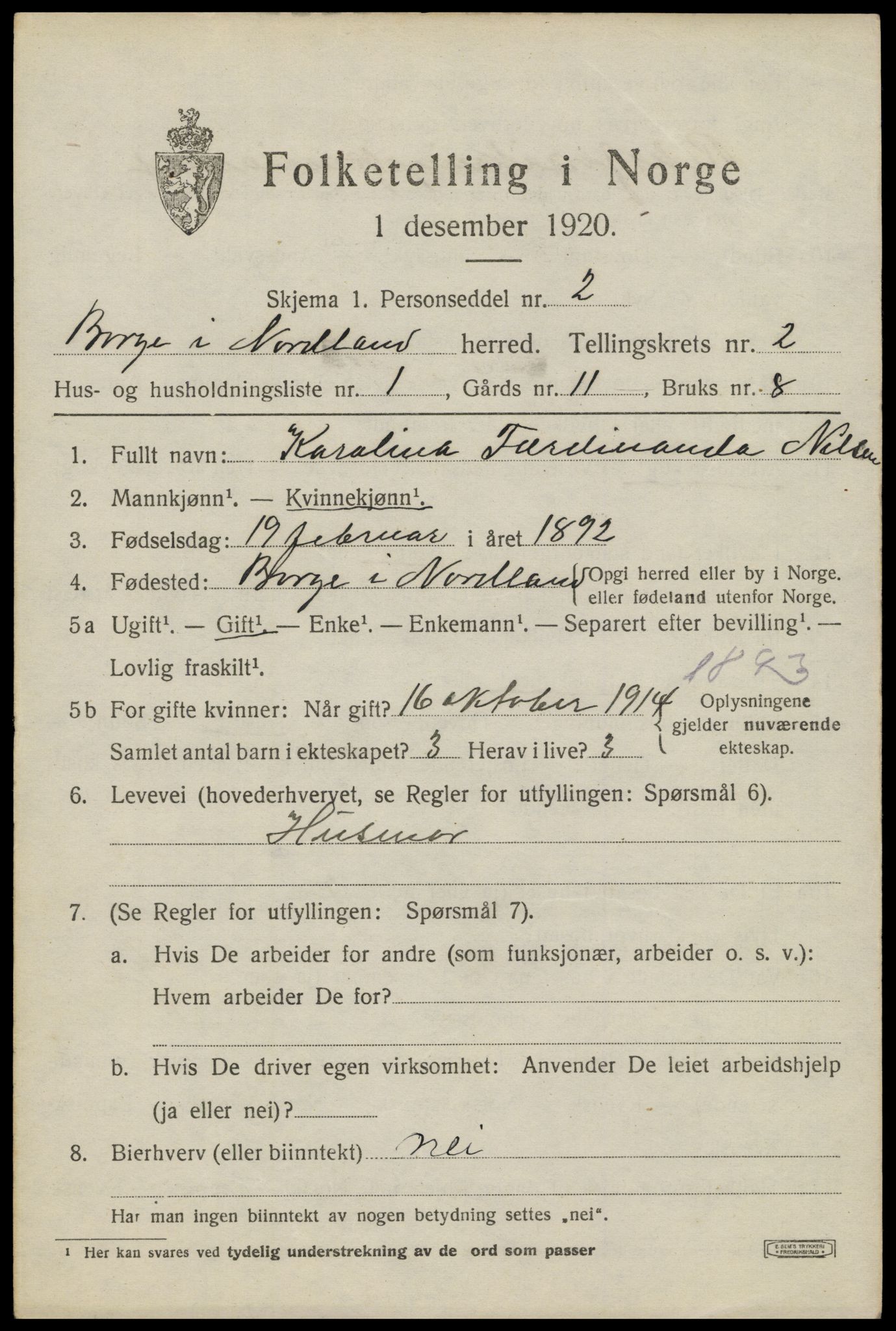 SAT, 1920 census for Borge, 1920, p. 2221