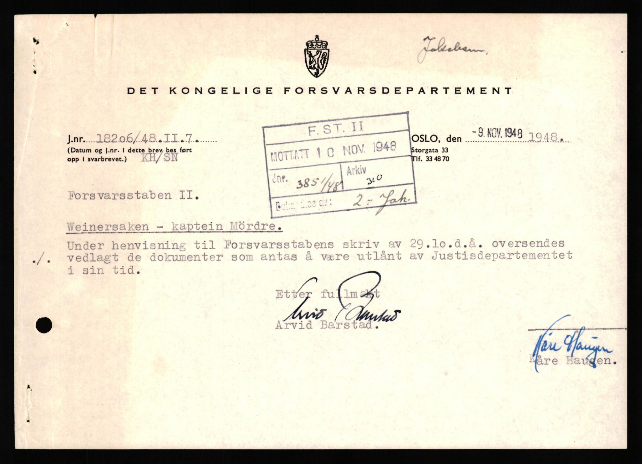 Forsvaret, Forsvarets overkommando II, AV/RA-RAFA-3915/D/Db/L0035: CI Questionaires. Tyske okkupasjonsstyrker i Norge. Tyskere., 1945-1946, p. 296