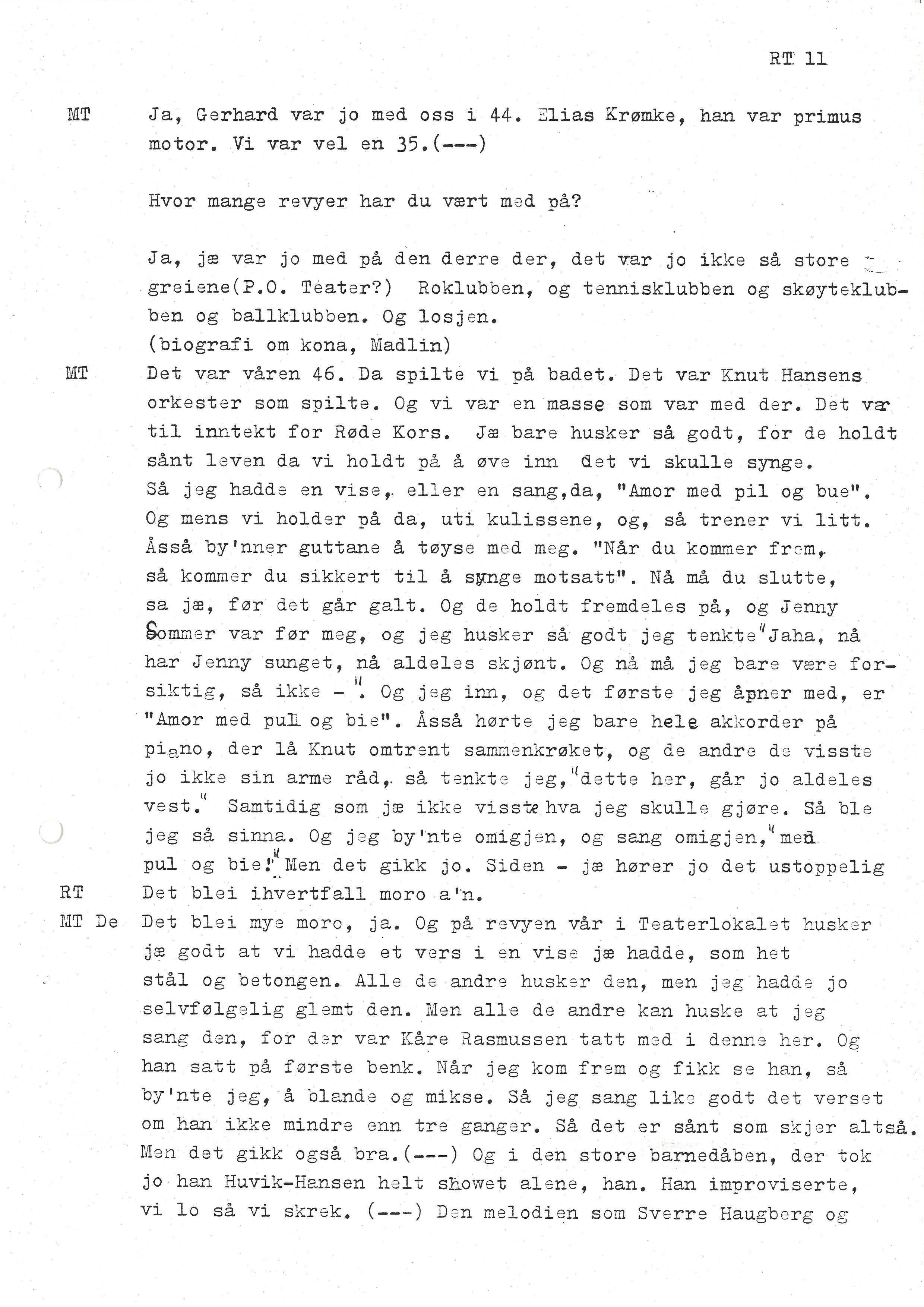 Sa 16 - Folkemusikk fra Vestfold, Gjerdesamlingen, VEMU/A-1868/I/L0001: Informantregister med intervjunedtegnelser, 1979-1986