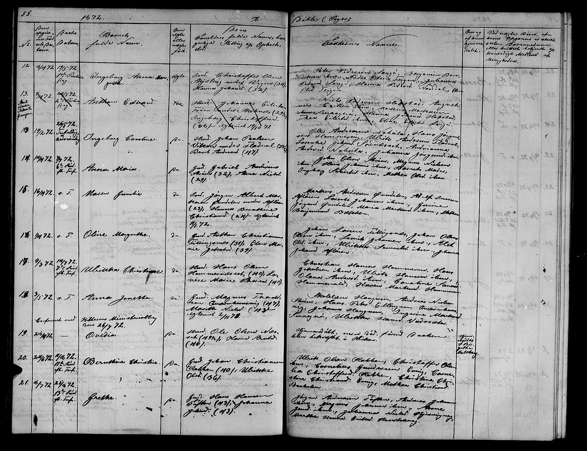 Ministerialprotokoller, klokkerbøker og fødselsregistre - Sør-Trøndelag, SAT/A-1456/634/L0539: Parish register (copy) no. 634C01, 1866-1873, p. 55