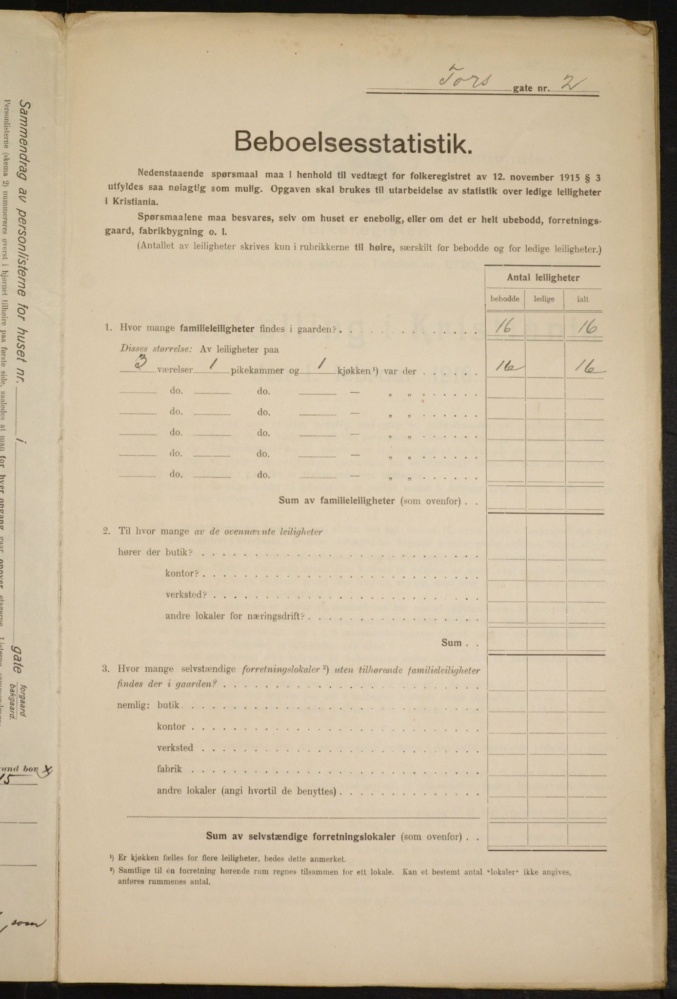 OBA, Municipal Census 1916 for Kristiania, 1916, p. 117536