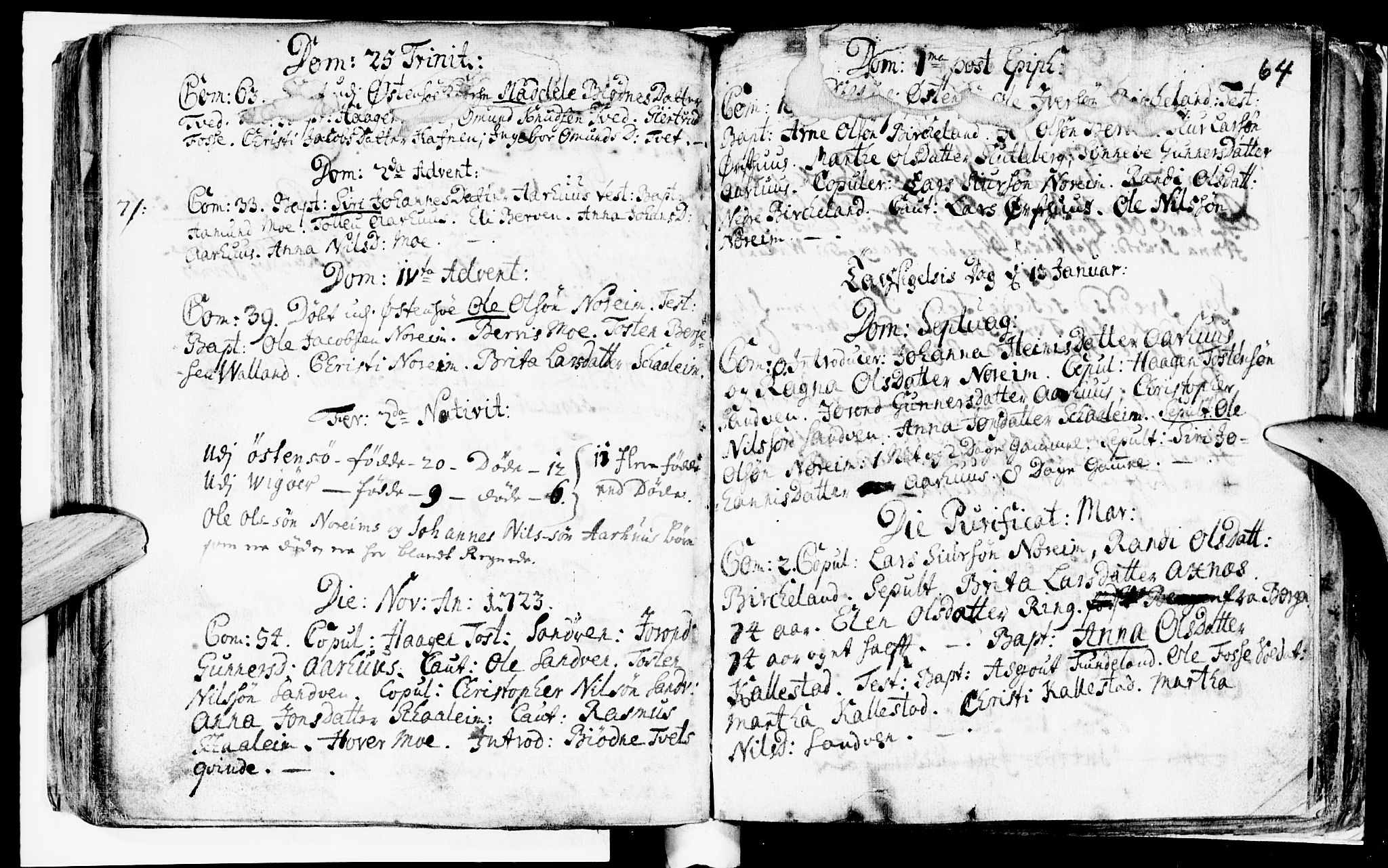 Kvam sokneprestembete, AV/SAB-A-76201/H/Haa: Parish register (official) no. A 2, 1696-1741, p. 64