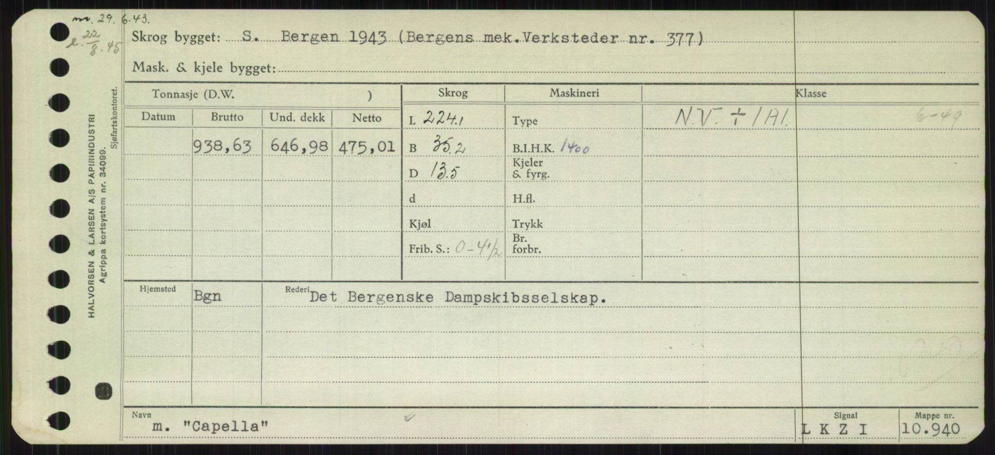 Sjøfartsdirektoratet med forløpere, Skipsmålingen, RA/S-1627/H/Hb/L0001: Fartøy, A-D, p. 427