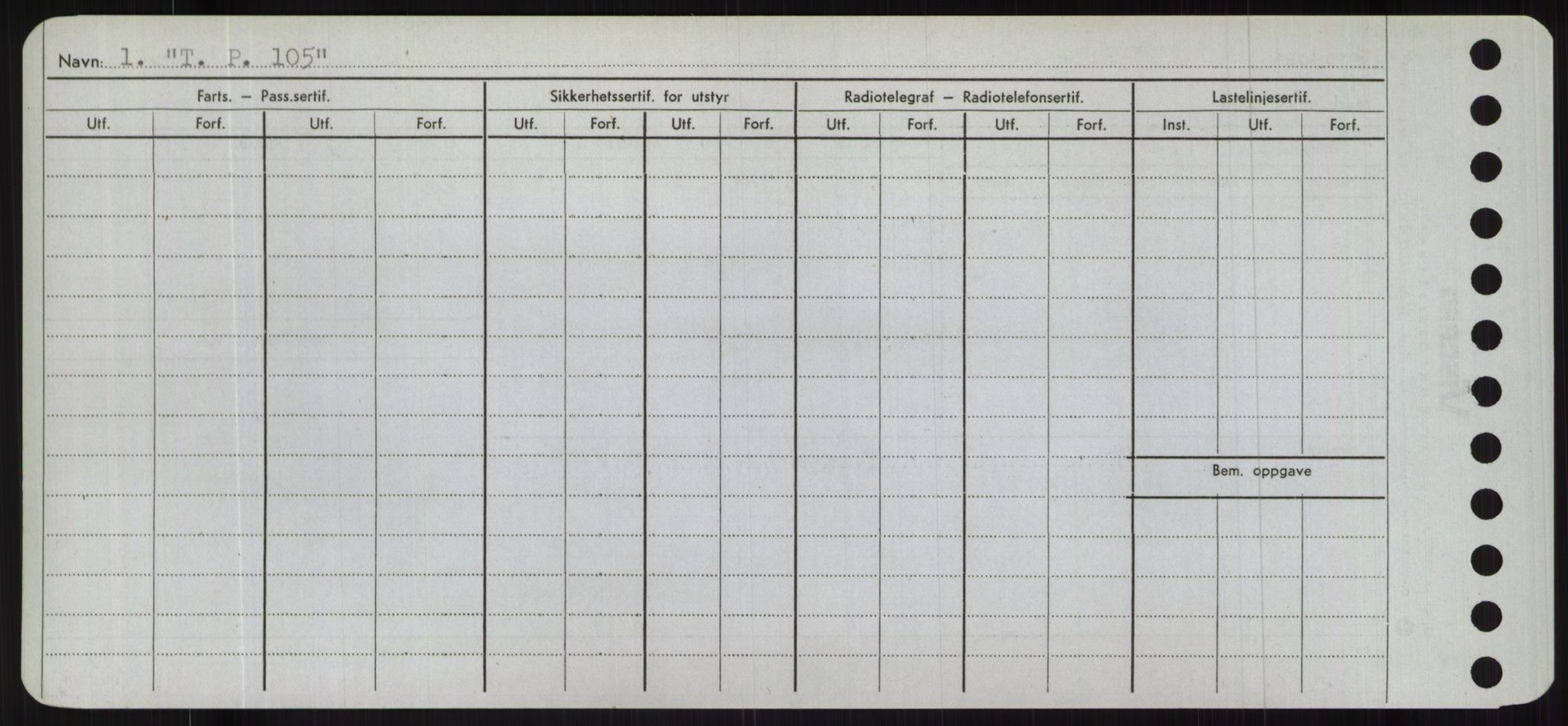 Sjøfartsdirektoratet med forløpere, Skipsmålingen, RA/S-1627/H/Hc/L0001: Lektere, A-Y, p. 446