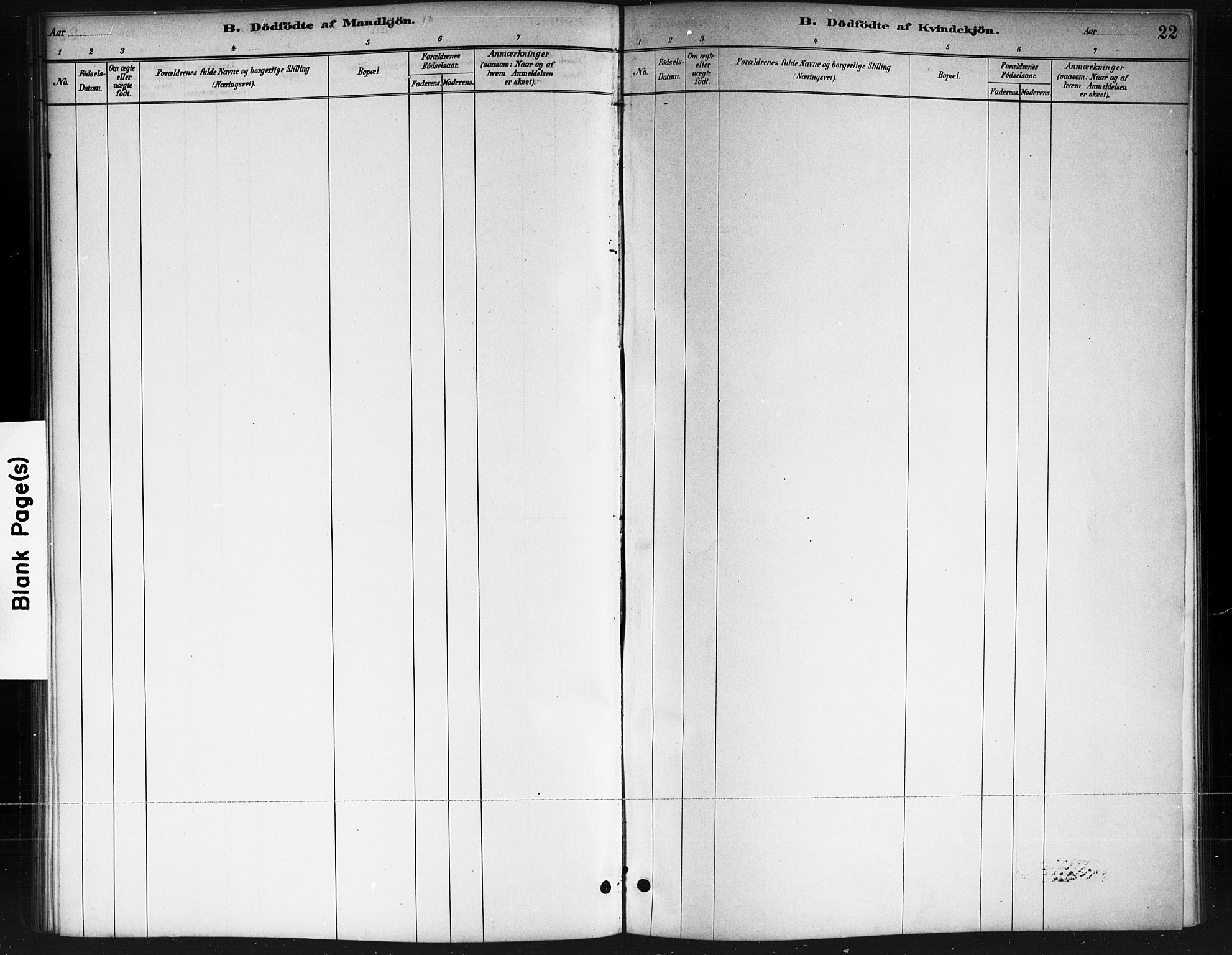 Ås prestekontor Kirkebøker, AV/SAO-A-10894/F/Fc/L0001: Parish register (official) no. III 1, 1881-1891, p. 22