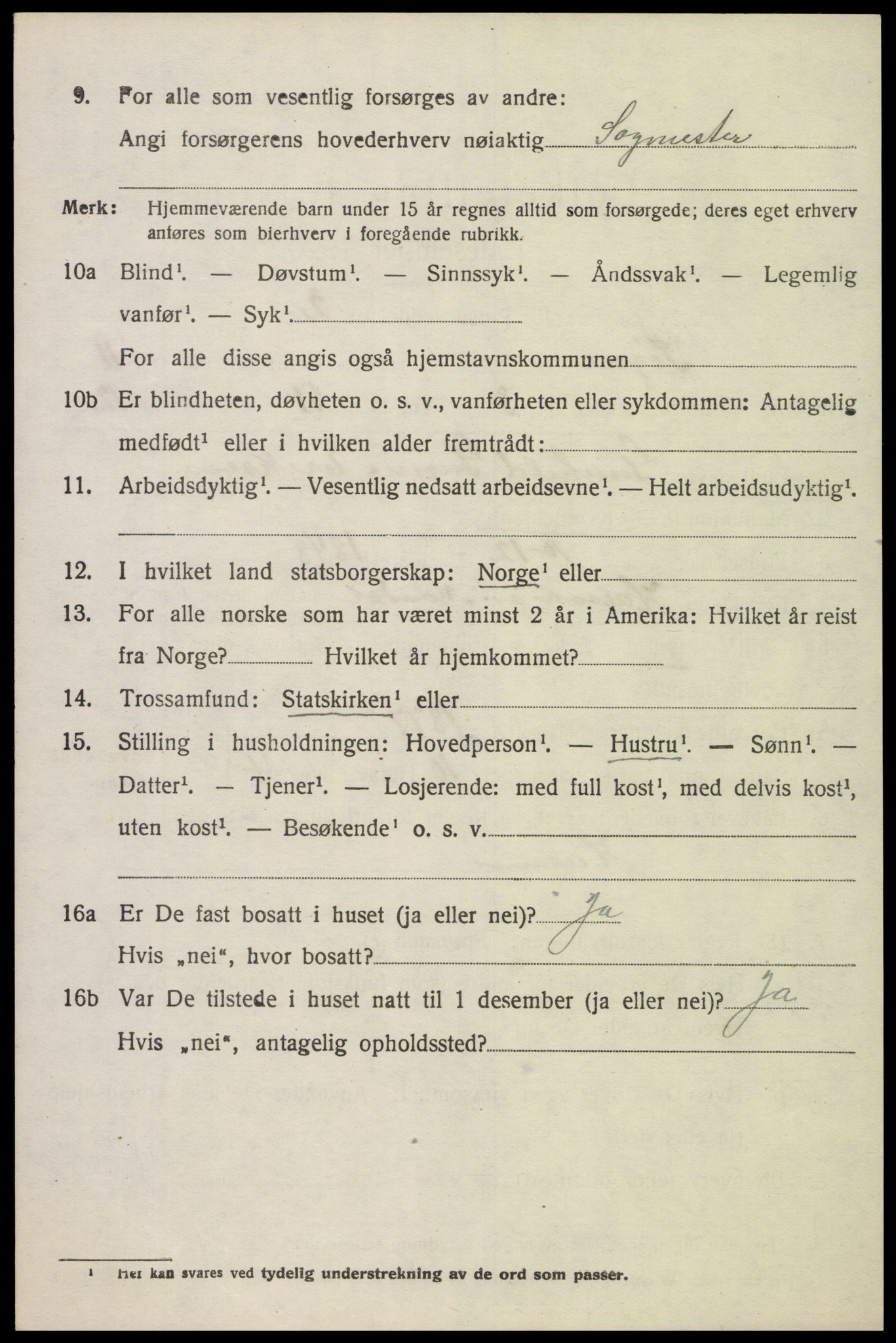 SAK, 1920 census for Søgne, 1920, p. 5642
