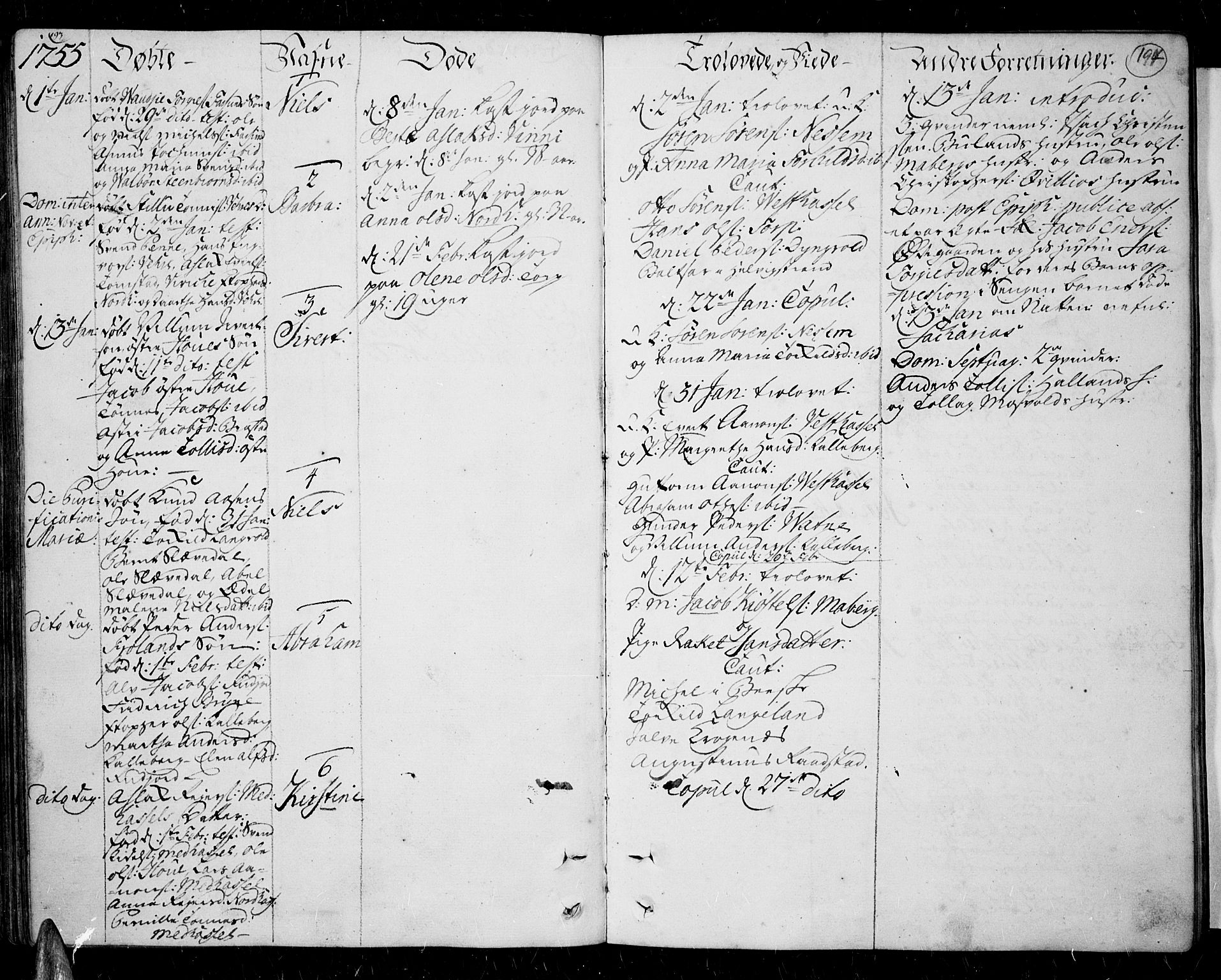 Lista sokneprestkontor, AV/SAK-1111-0027/F/Fa/L0003: Parish register (official) no. A 3 /1, 1743-1767, p. 193-194