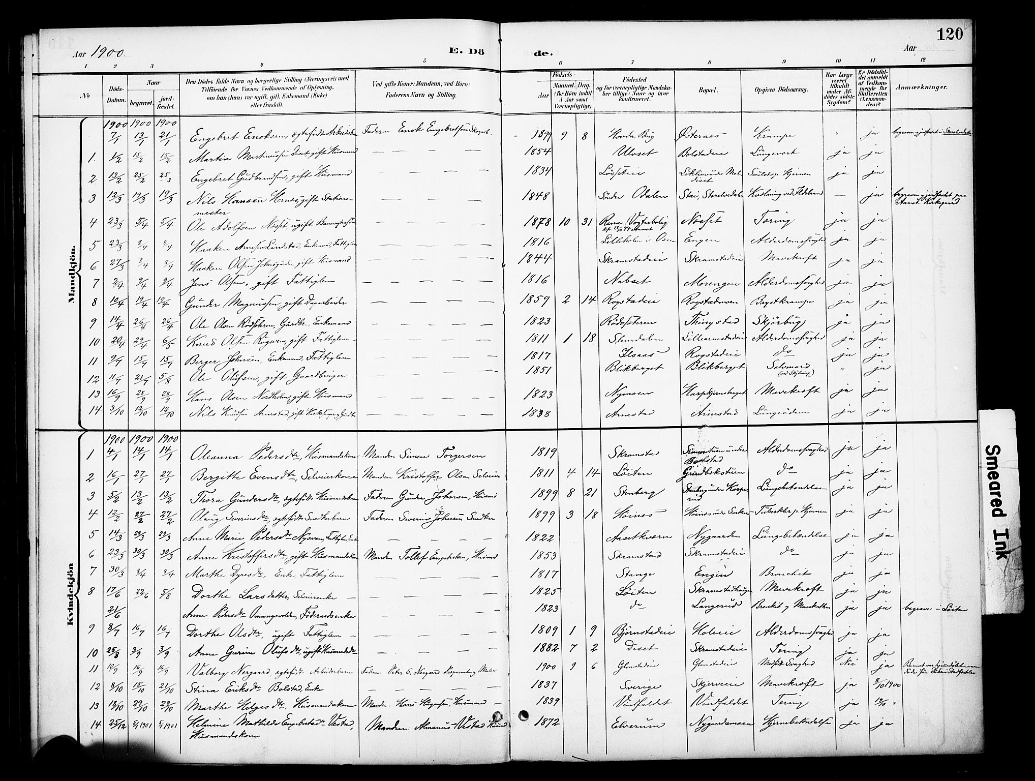 Åmot prestekontor, Hedmark, AV/SAH-PREST-056/H/Ha/Haa/L0013: Parish register (official) no. 13, 1898-1906, p. 120