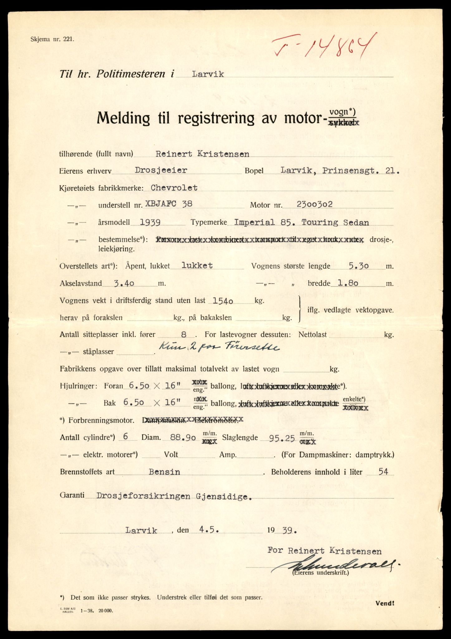 Møre og Romsdal vegkontor - Ålesund trafikkstasjon, AV/SAT-A-4099/F/Fe/L0049: Registreringskort for kjøretøy T 14864 - T 18613, 1927-1998, p. 19