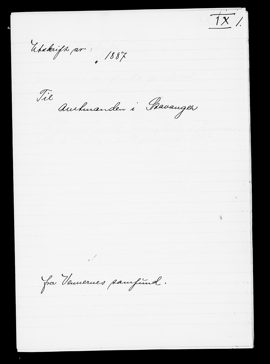 Pa 0160 - Vennenes Samfunn, Stavanger, AV/SAST-A-100269/F: Dissenter register no. -, 1840-1900