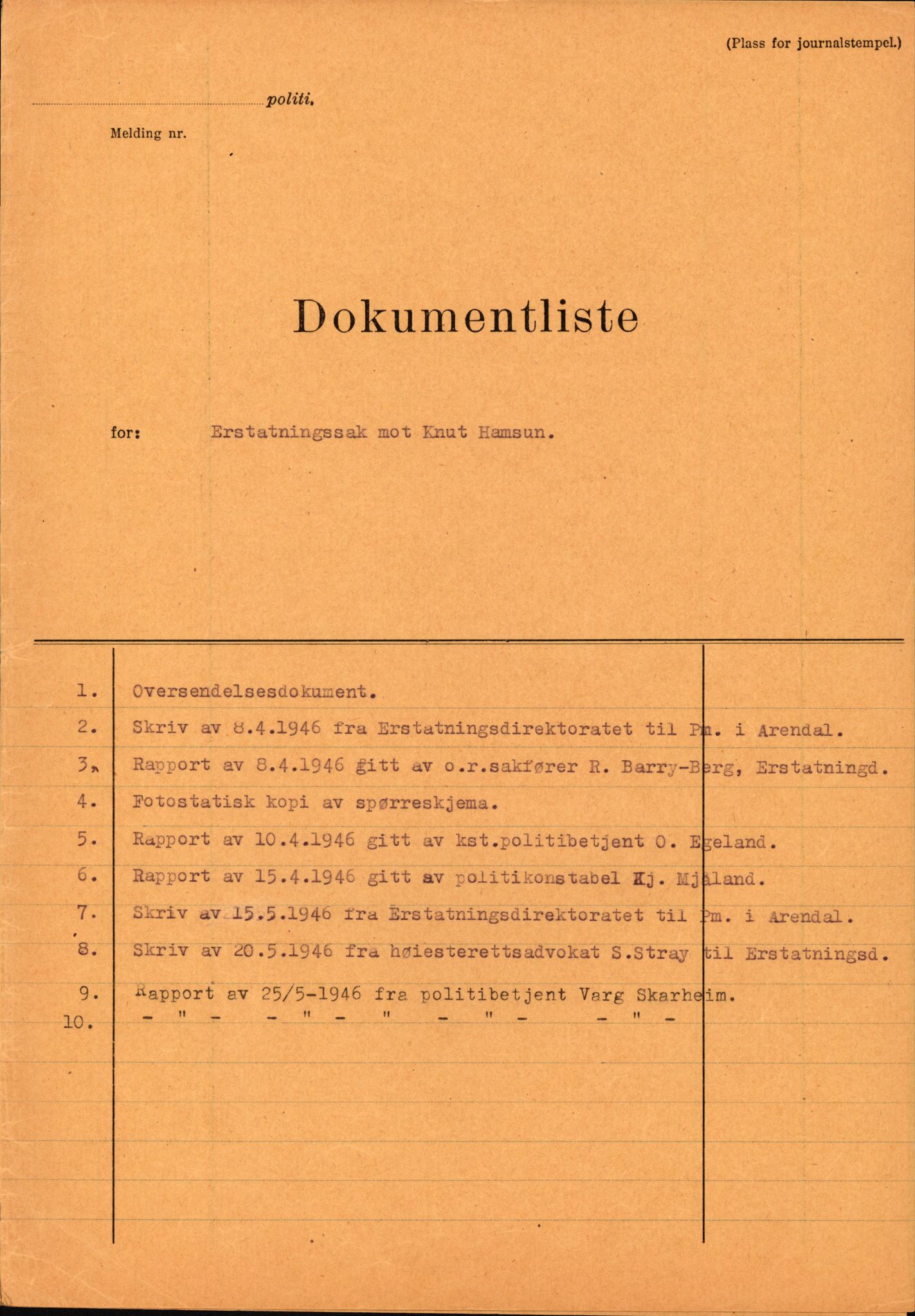 Landssvikarkivet, Arendal politikammer, AV/RA-S-3138-25/D/Dc, 1945-1951, p. 375