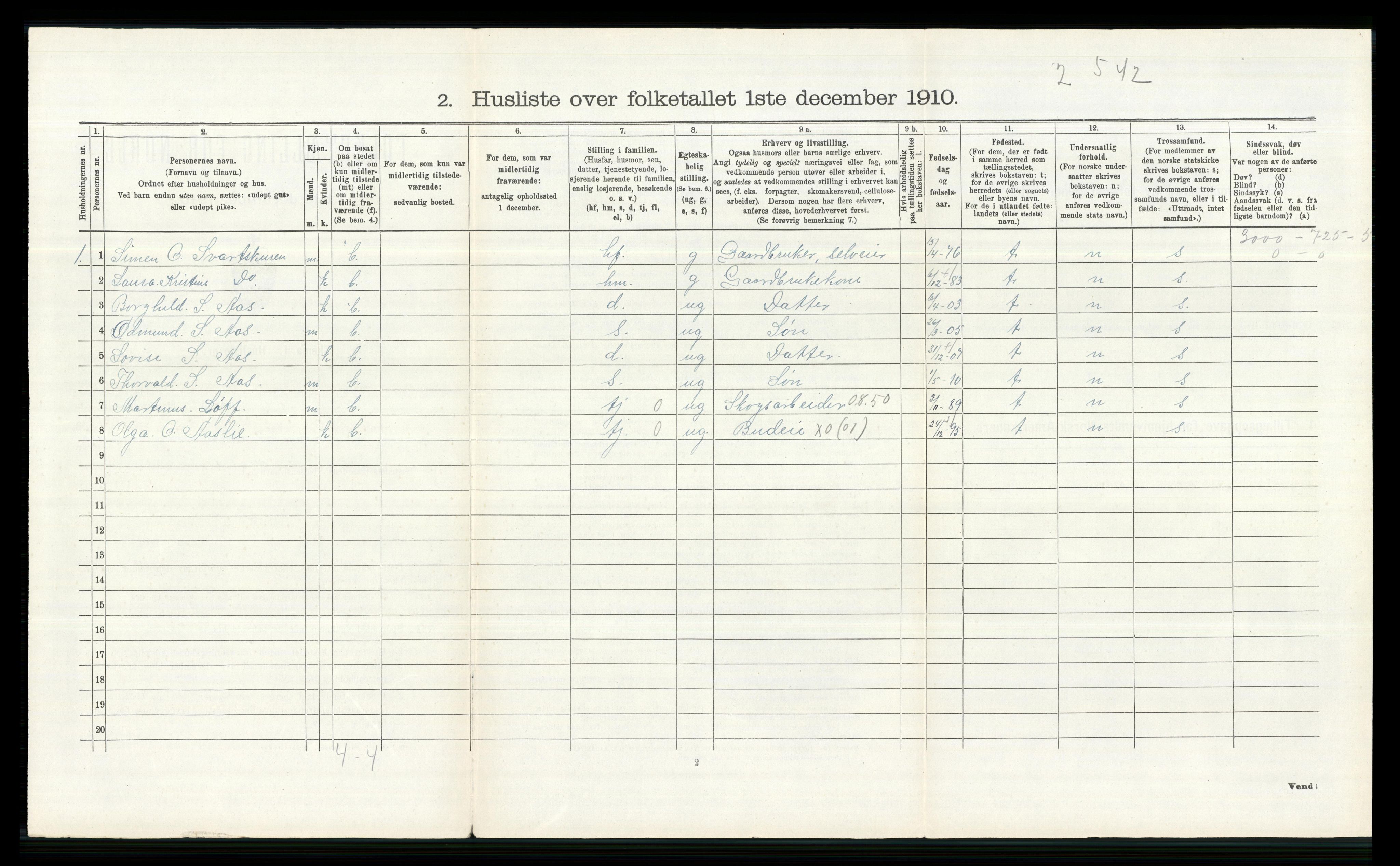 RA, 1910 census for Øvre Eiker, 1910, p. 1330