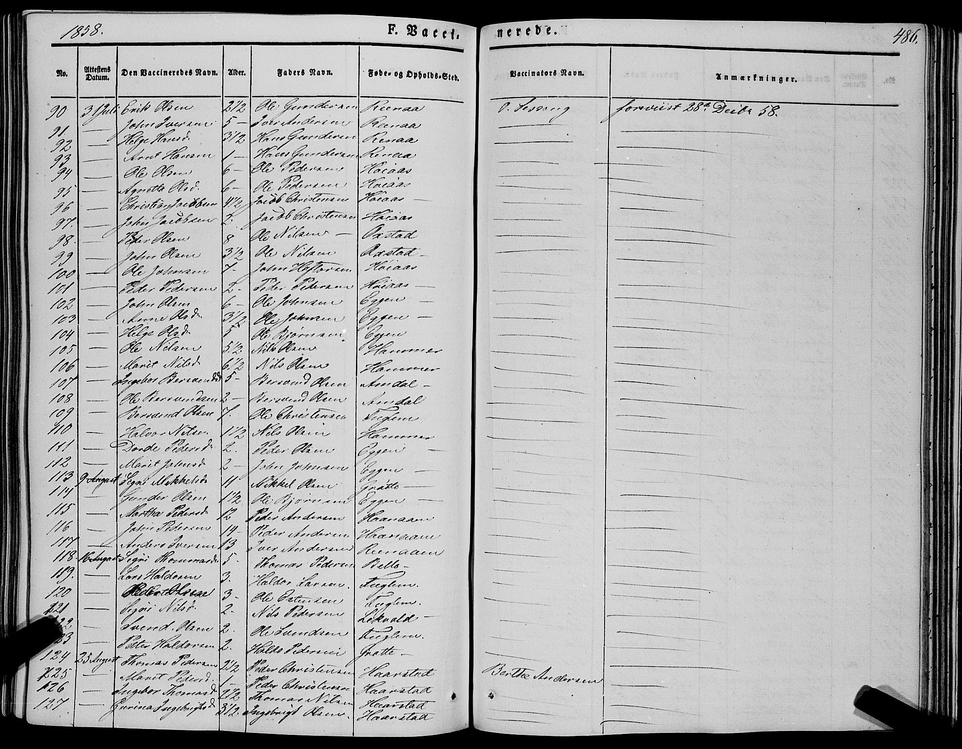 Ministerialprotokoller, klokkerbøker og fødselsregistre - Sør-Trøndelag, AV/SAT-A-1456/695/L1145: Parish register (official) no. 695A06 /1, 1843-1859, p. 486