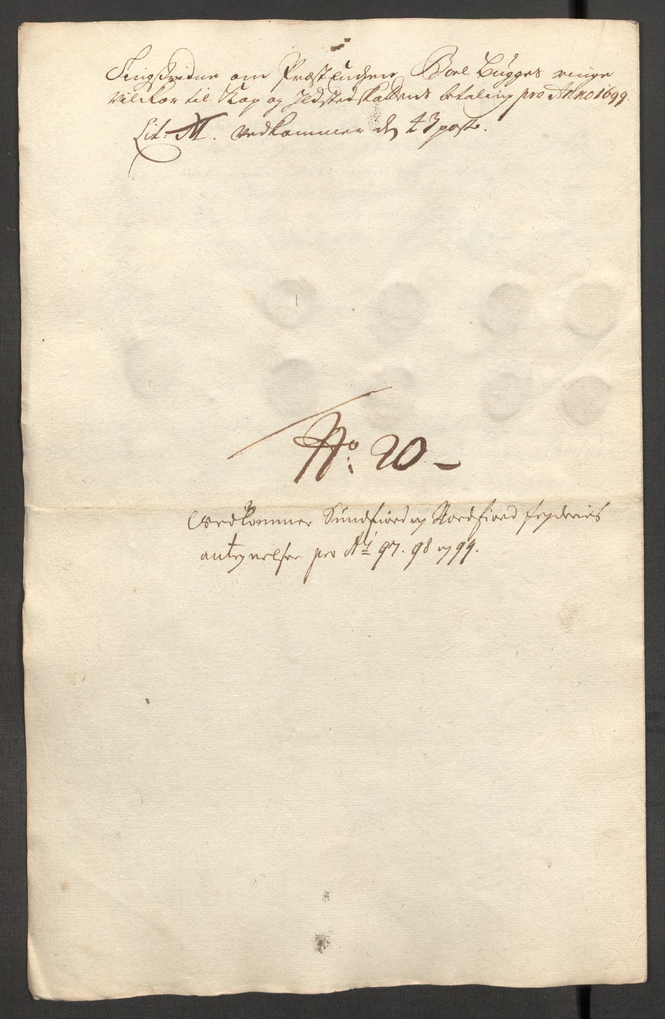 Rentekammeret inntil 1814, Reviderte regnskaper, Fogderegnskap, AV/RA-EA-4092/R53/L3424: Fogderegnskap Sunn- og Nordfjord, 1699, p. 531