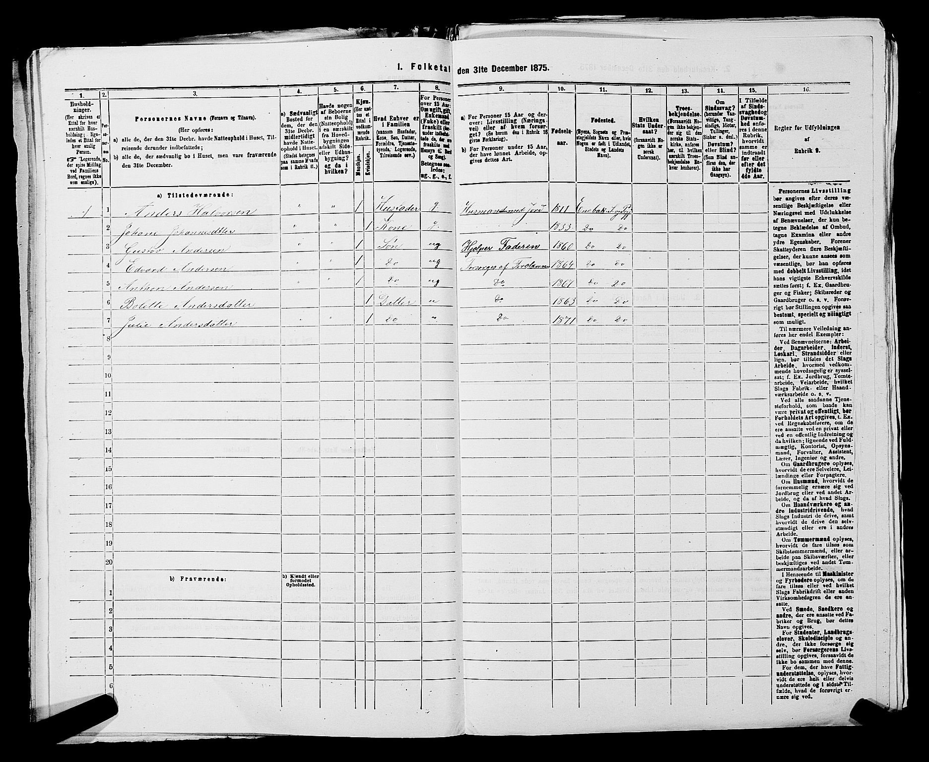 RA, 1875 census for 0229P Enebakk, 1875, p. 432