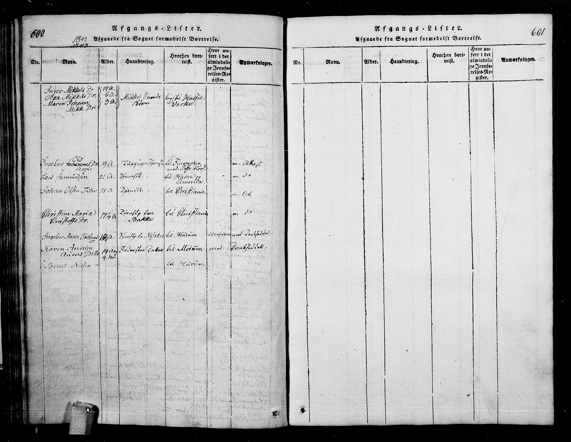 Skoger kirkebøker, SAKO/A-59/G/Ga/L0001: Parish register (copy) no. I 1, 1814-1845, p. 600-601