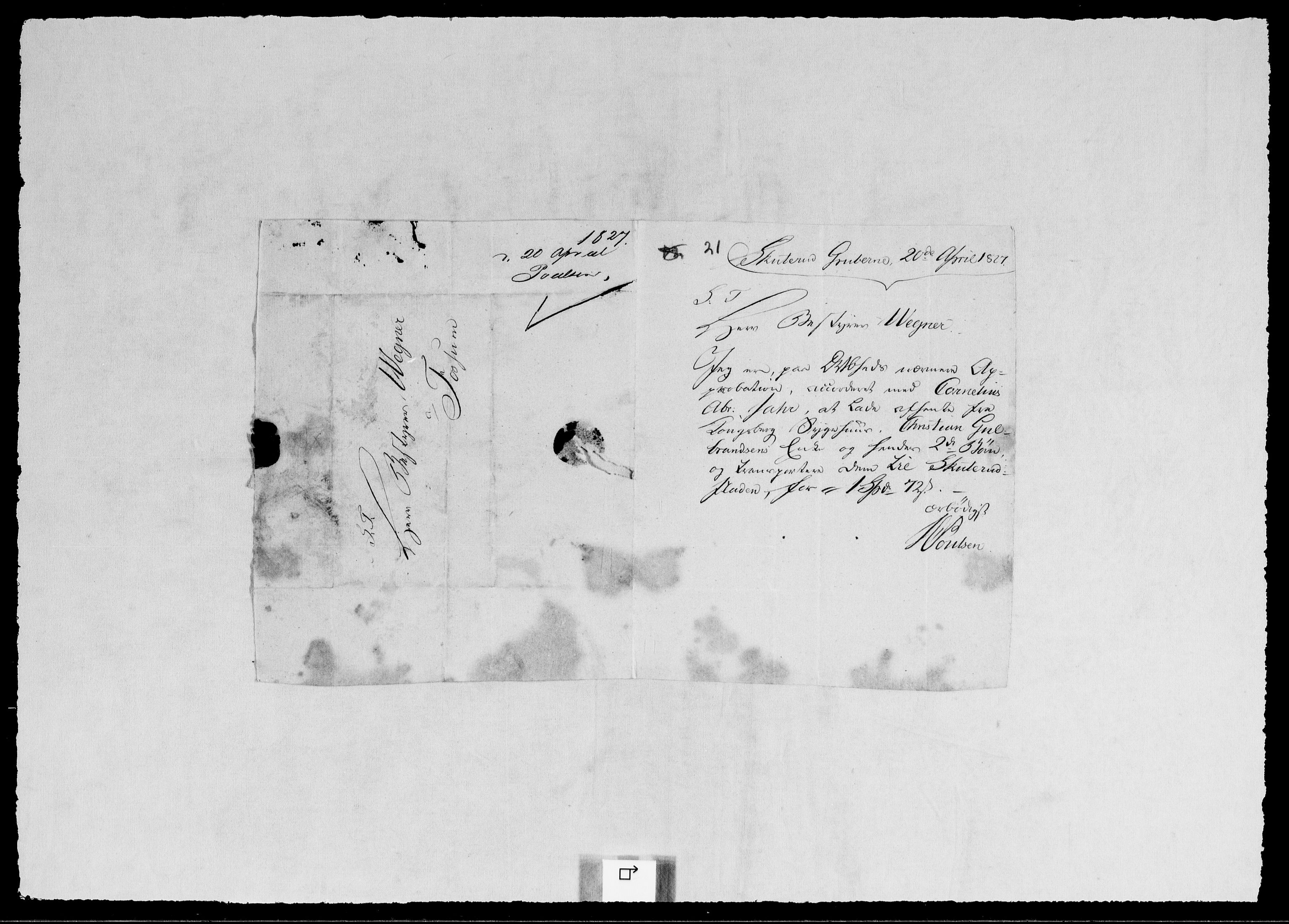 Modums Blaafarveværk, AV/RA-PA-0157/G/Gb/L0097/0001: -- / Innkomne brev A - H, 1826-1827, p. 28