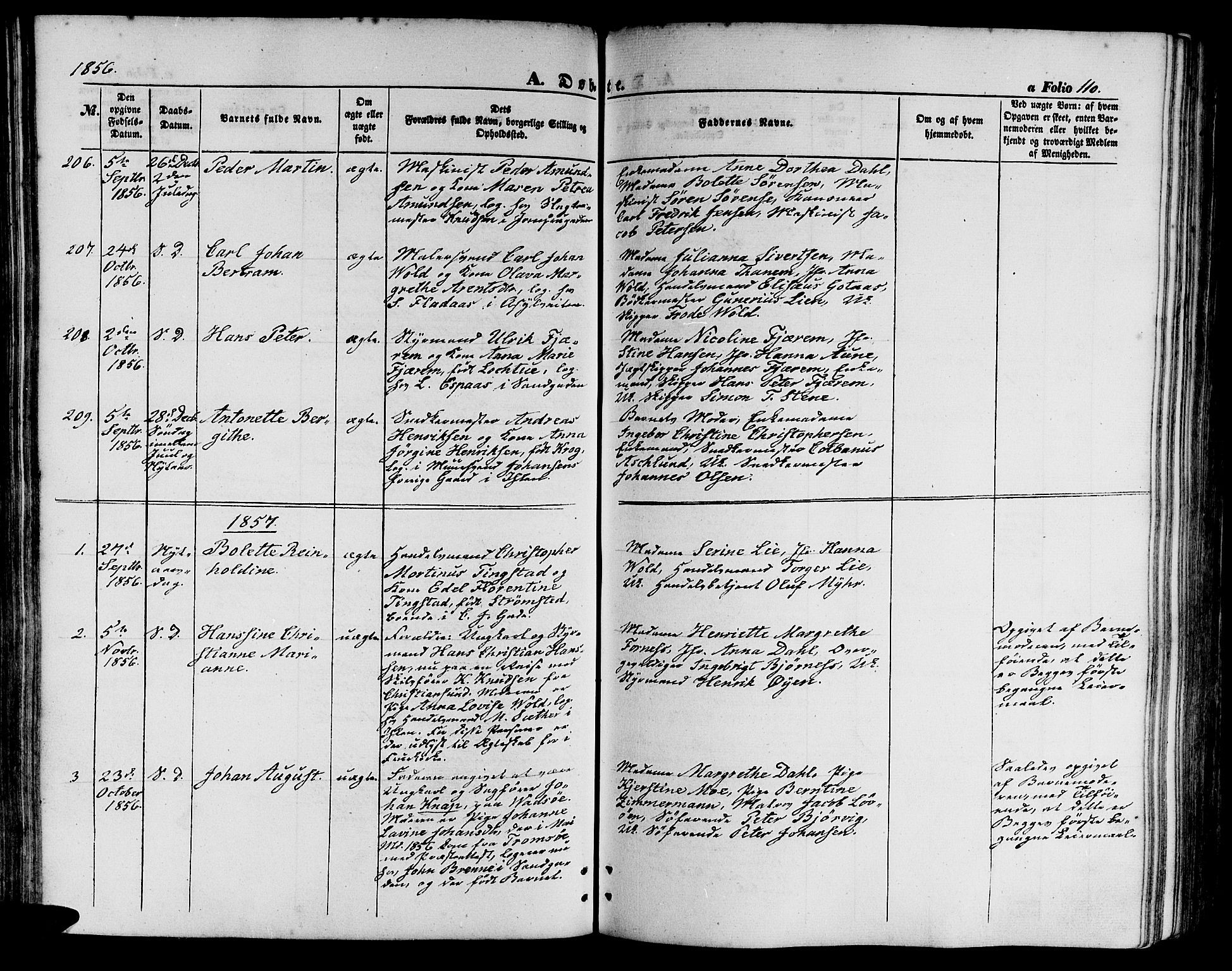 Ministerialprotokoller, klokkerbøker og fødselsregistre - Sør-Trøndelag, AV/SAT-A-1456/602/L0138: Parish register (copy) no. 602C06, 1853-1858, p. 110
