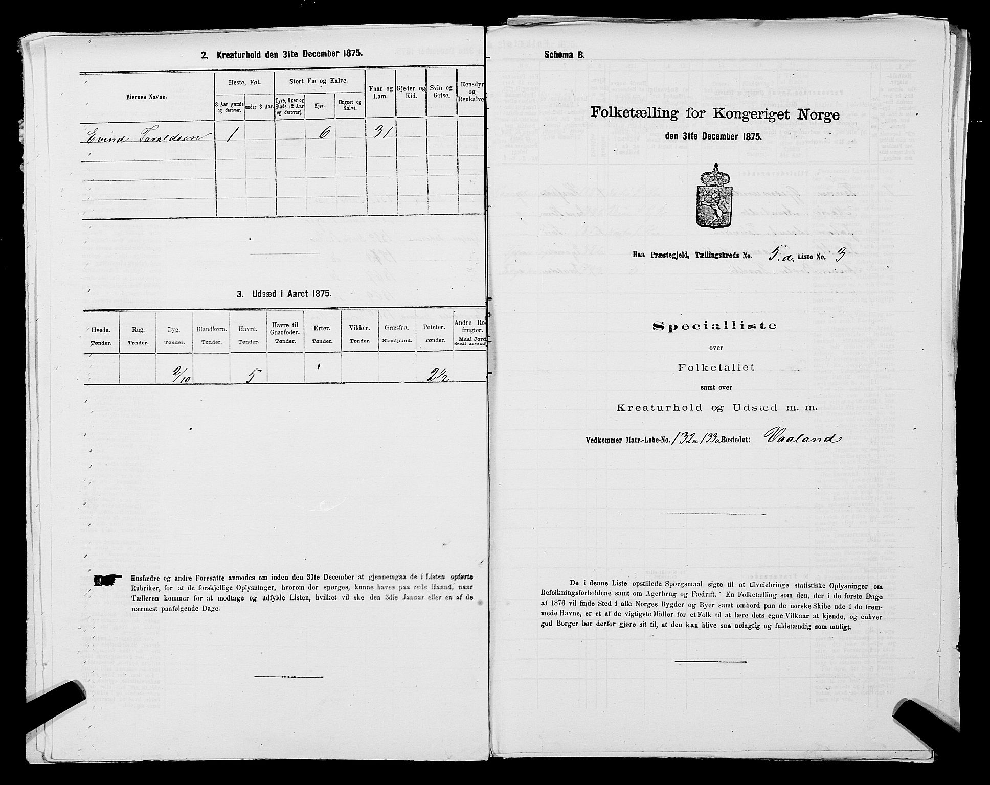 SAST, 1875 census for 1119P Hå, 1875, p. 558