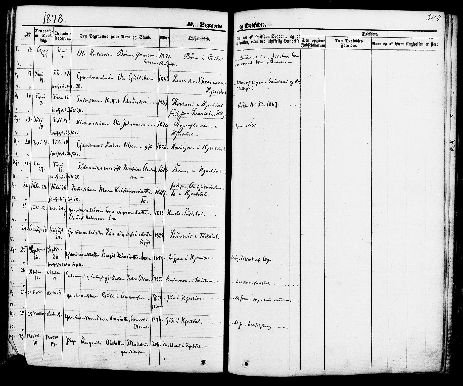 Hjartdal kirkebøker, SAKO/A-270/F/Fa/L0009: Parish register (official) no. I 9, 1860-1879, p. 344