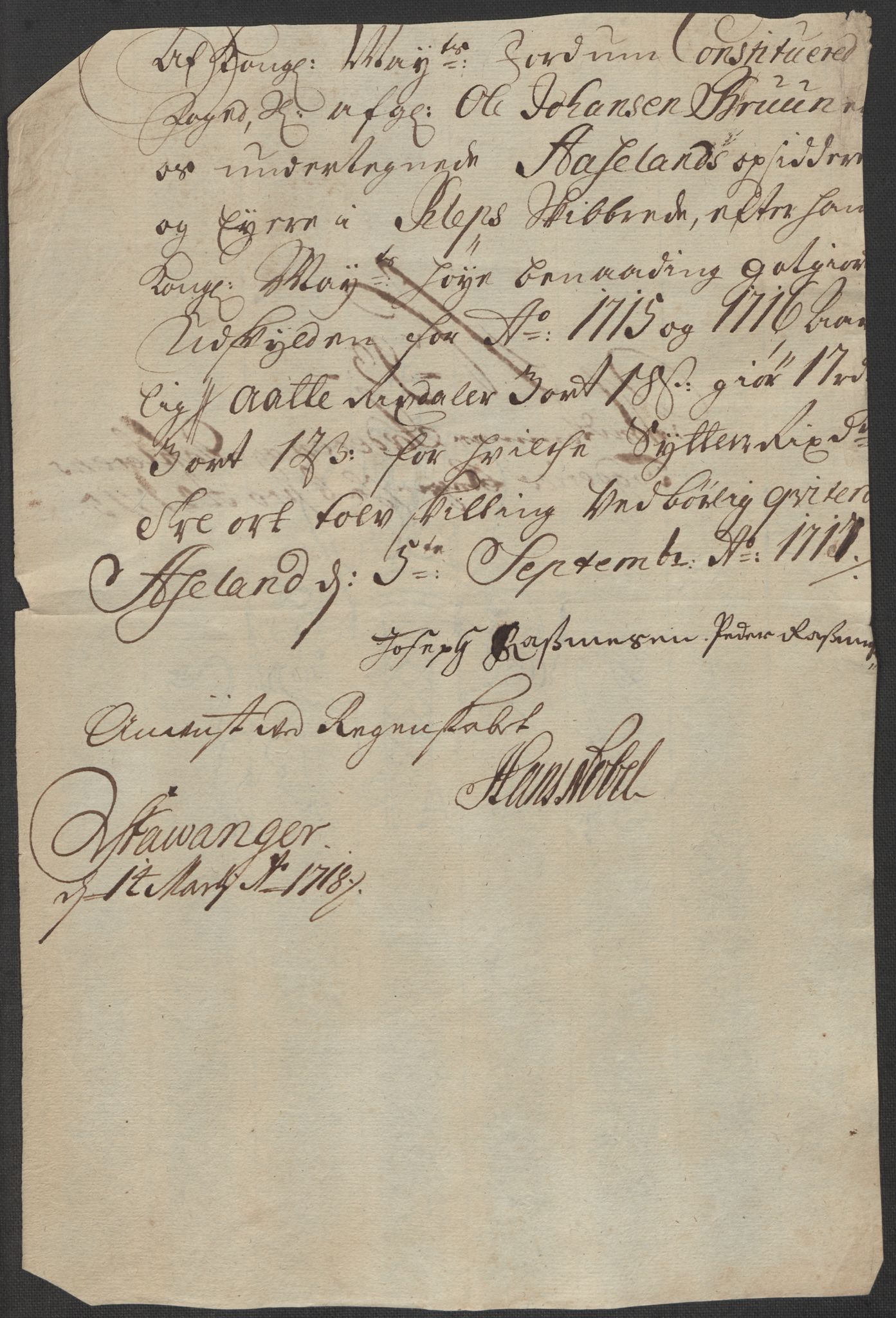 Rentekammeret inntil 1814, Reviderte regnskaper, Fogderegnskap, AV/RA-EA-4092/R46/L2740: Fogderegnskap Jæren og Dalane, 1715-1716, p. 283