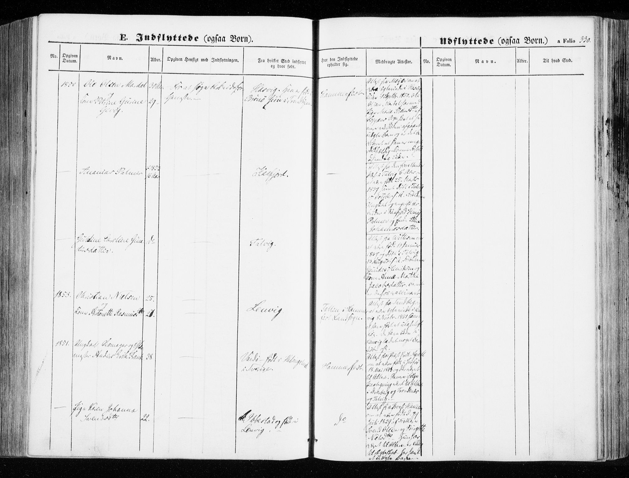 Hammerfest sokneprestkontor, SATØ/S-1347/H/Ha/L0004.kirke: Parish register (official) no. 4, 1843-1856, p. 330