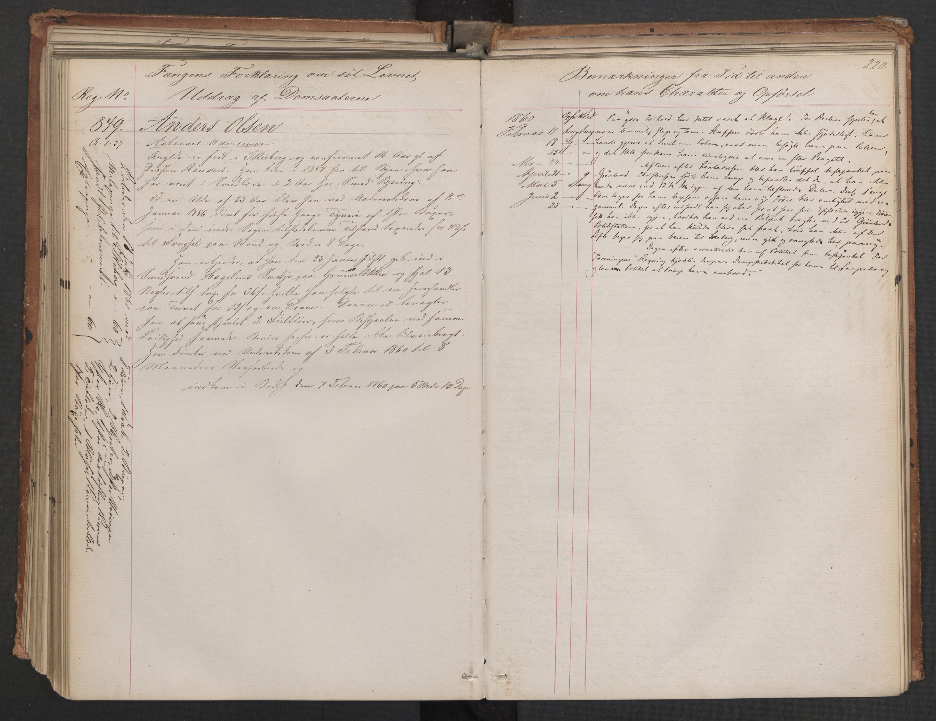 Botsfengslet, AV/RA-S-1539/D/Db/Dbb/L0006: 614b - 994b, 1858-1860, p. 220