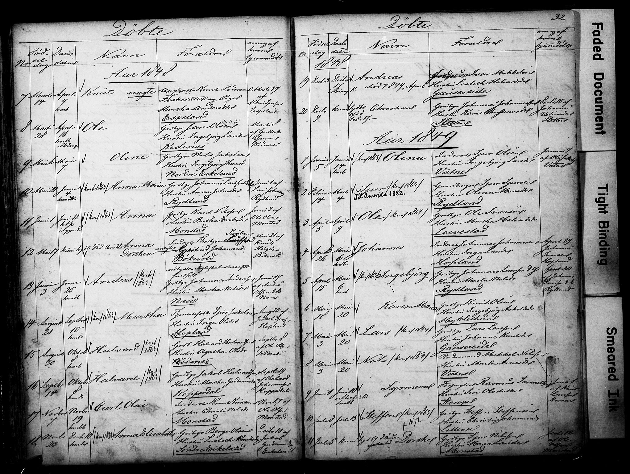 Alversund Sokneprestembete, SAB/A-73901/H/Ha/Hab: Parish register (copy) no. D 1, 1800-1870, p. 32