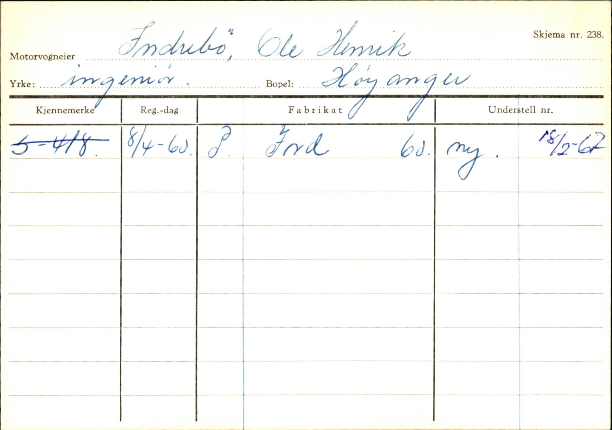 Statens vegvesen, Sogn og Fjordane vegkontor, SAB/A-5301/4/F/L0130: Eigarregister Eid T-Å. Høyanger A-O, 1945-1975, p. 1640