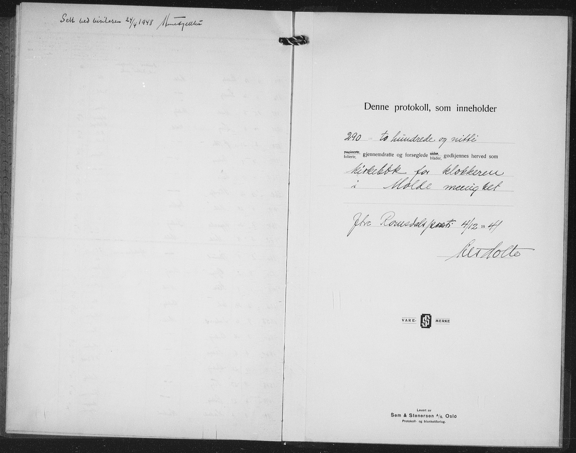 Ministerialprotokoller, klokkerbøker og fødselsregistre - Møre og Romsdal, SAT/A-1454/558/L0704: Parish register (copy) no. 558C05, 1921-1942