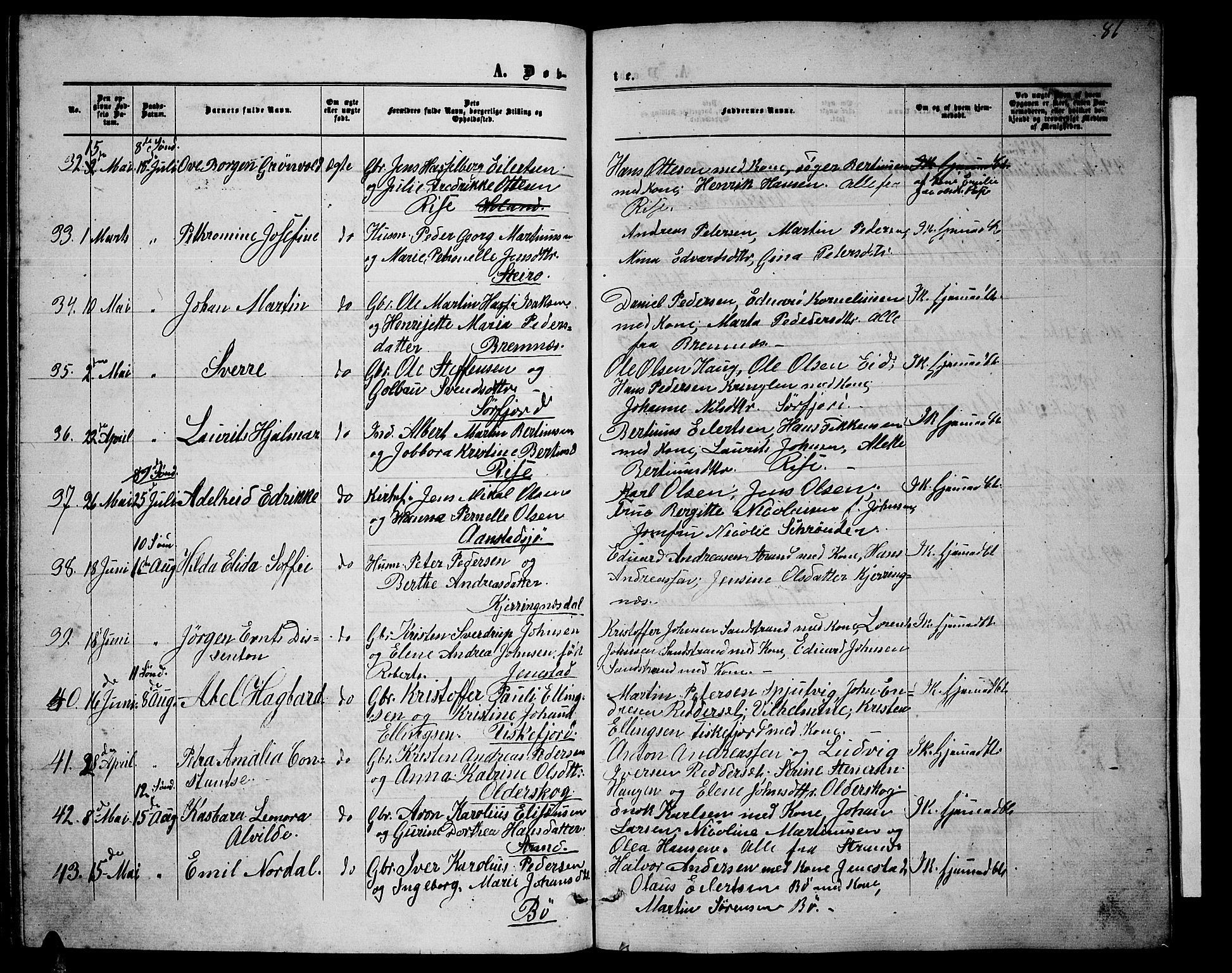 Ministerialprotokoller, klokkerbøker og fødselsregistre - Nordland, SAT/A-1459/895/L1381: Parish register (copy) no. 895C03, 1864-1885, p. 86