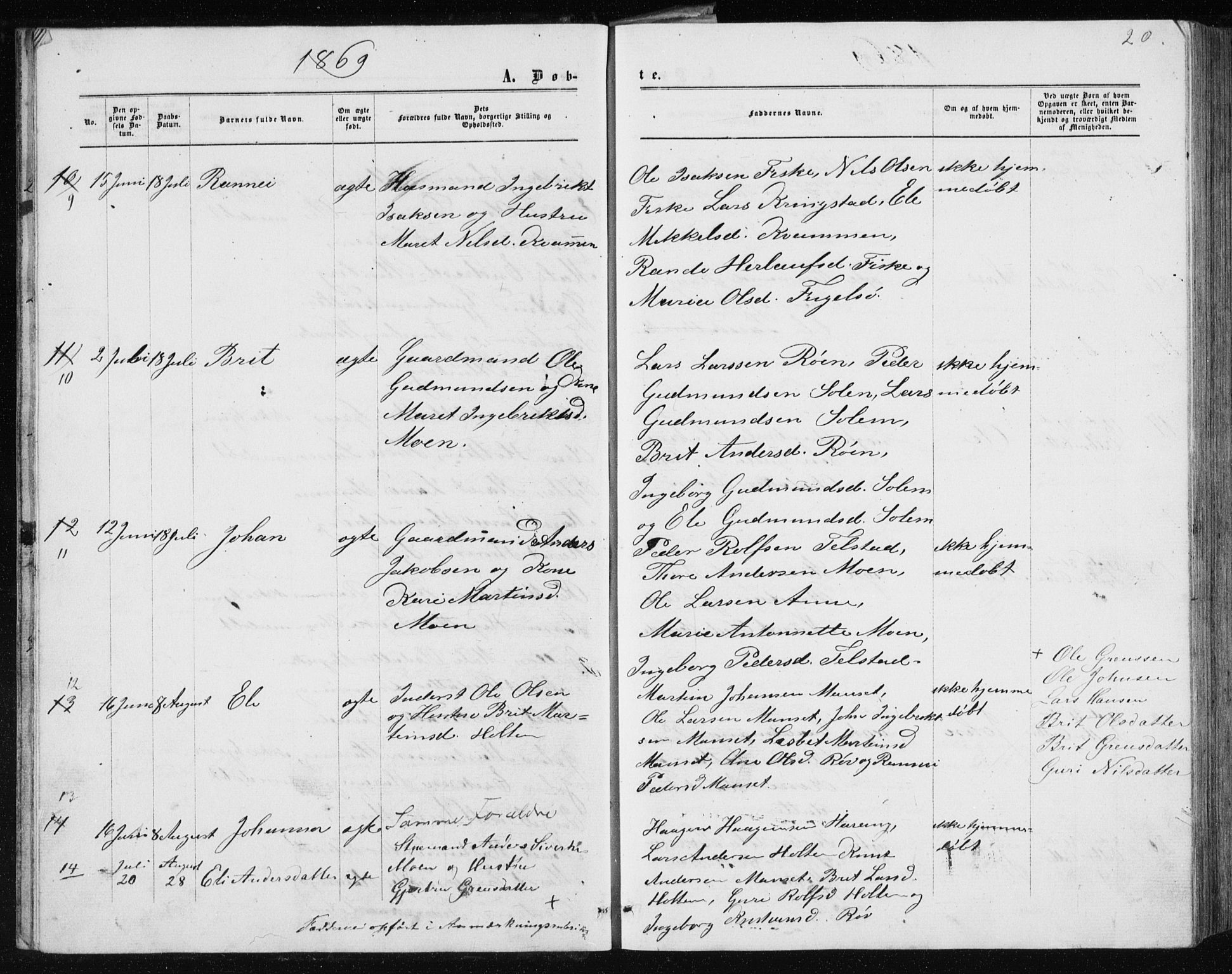 Ministerialprotokoller, klokkerbøker og fødselsregistre - Møre og Romsdal, AV/SAT-A-1454/597/L1064: Parish register (copy) no. 597C01, 1866-1898, p. 20