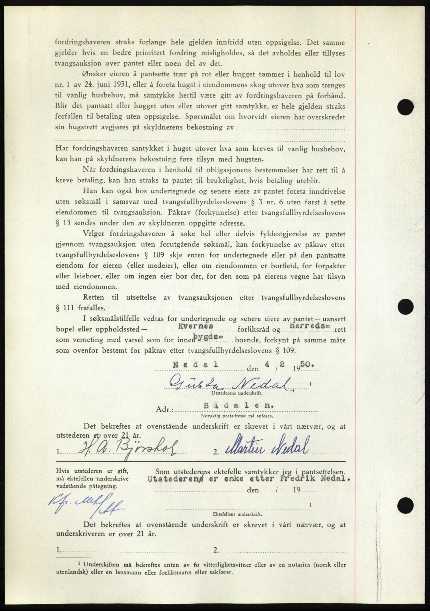 Nordmøre sorenskriveri, AV/SAT-A-4132/1/2/2Ca: Mortgage book no. B104, 1950-1950, Diary no: : 719/1950