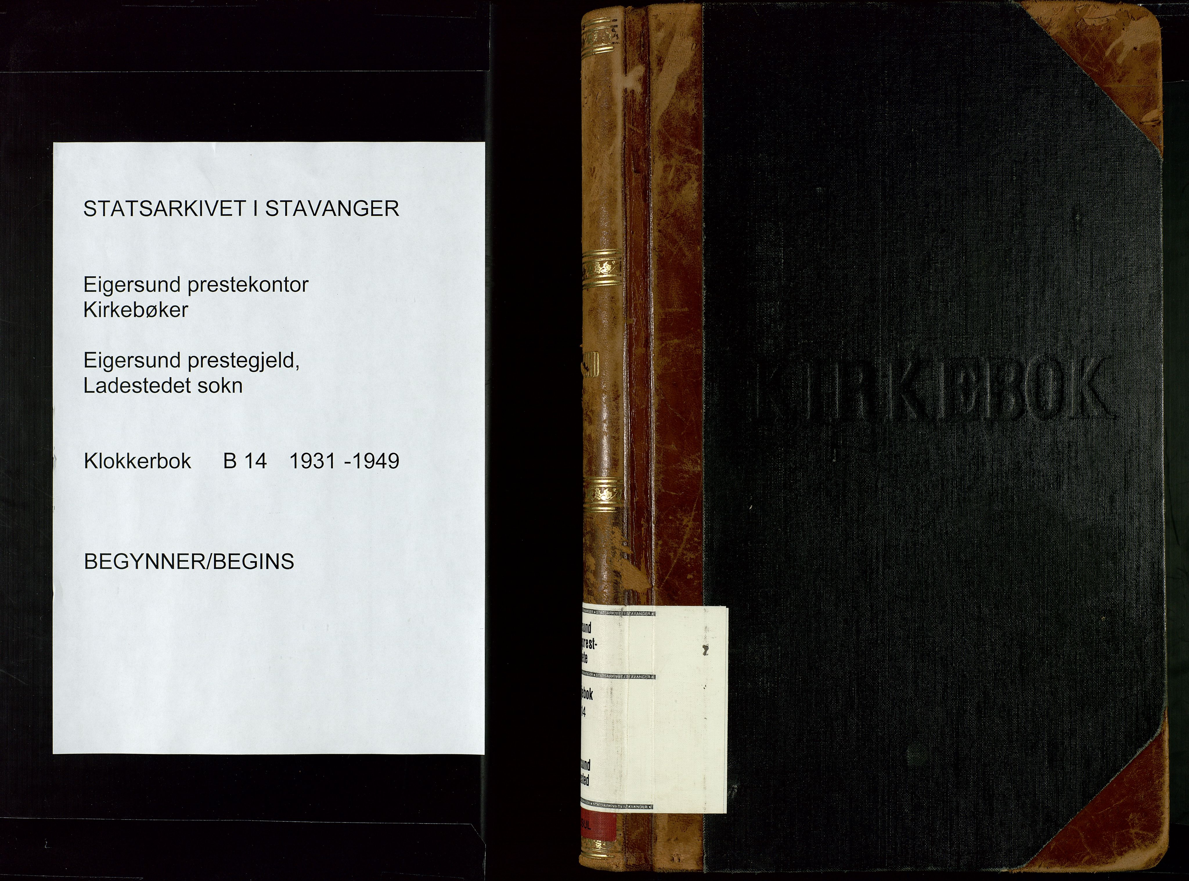 Eigersund sokneprestkontor, SAST/A-101807/S09/L0014: Parish register (copy) no. B 14, 1931-1949