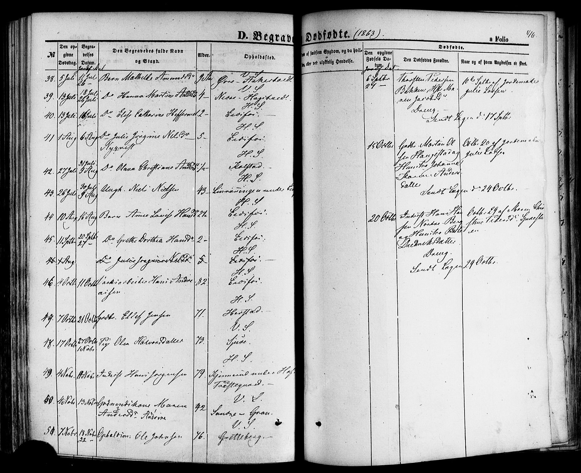 Hof kirkebøker, AV/SAKO-A-64/F/Fa/L0006: Parish register (official) no. I 6, 1851-1877, p. 416