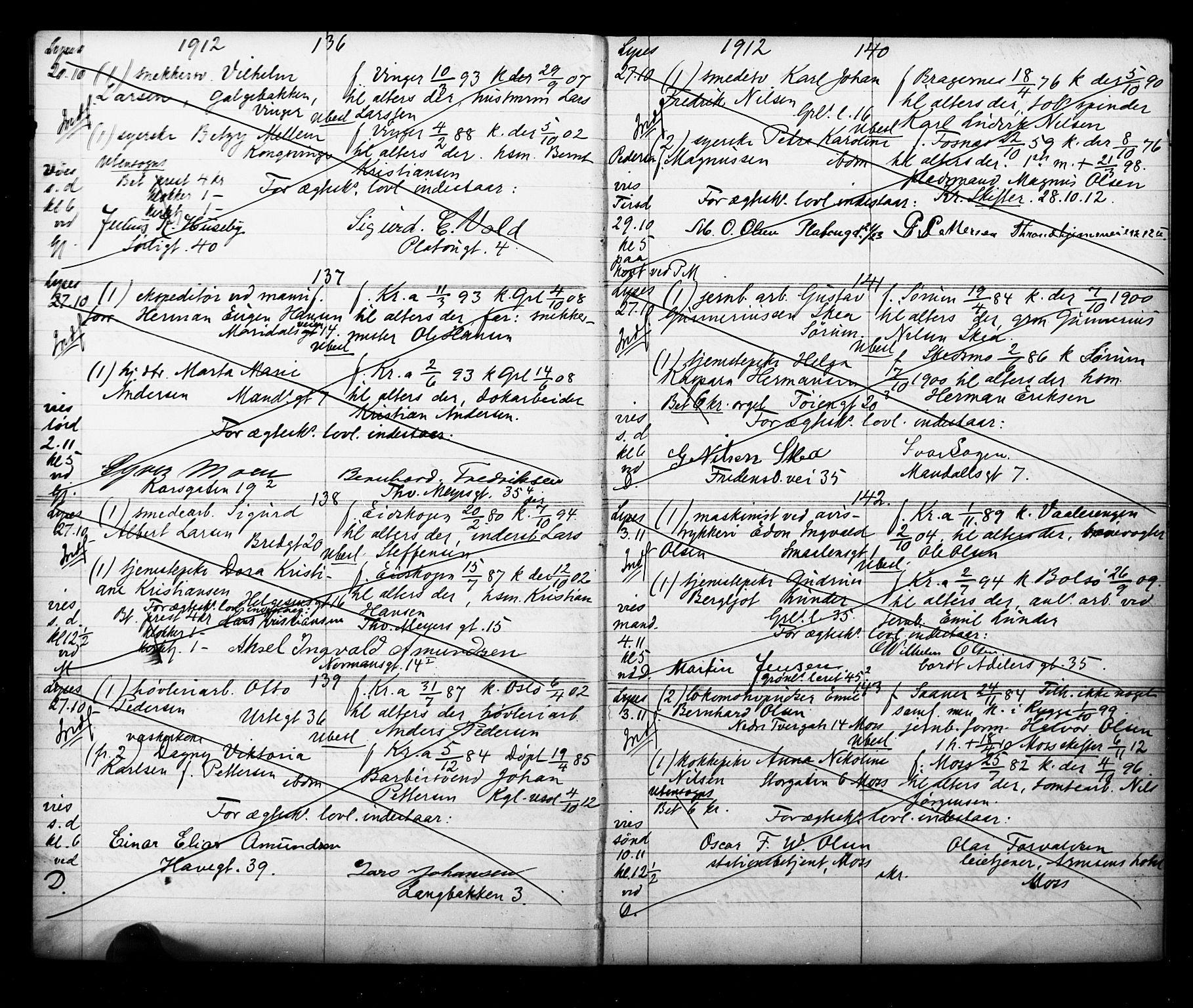 Grønland prestekontor Kirkebøker, SAO/A-10848/H/Ha/L0001: Banns register no. 1, 1912-1918