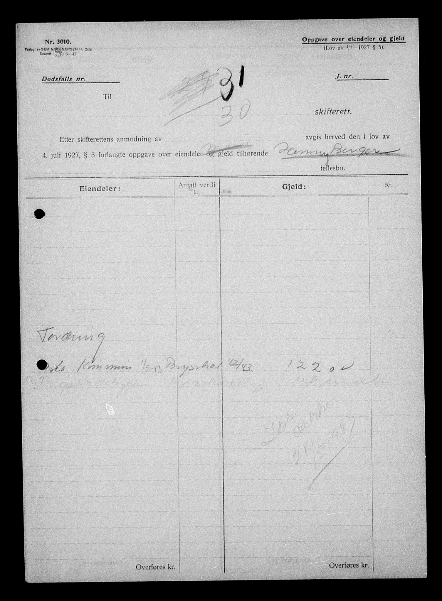 Justisdepartementet, Tilbakeføringskontoret for inndratte formuer, AV/RA-S-1564/H/Hc/Hcc/L0921: --, 1945-1947, p. 49