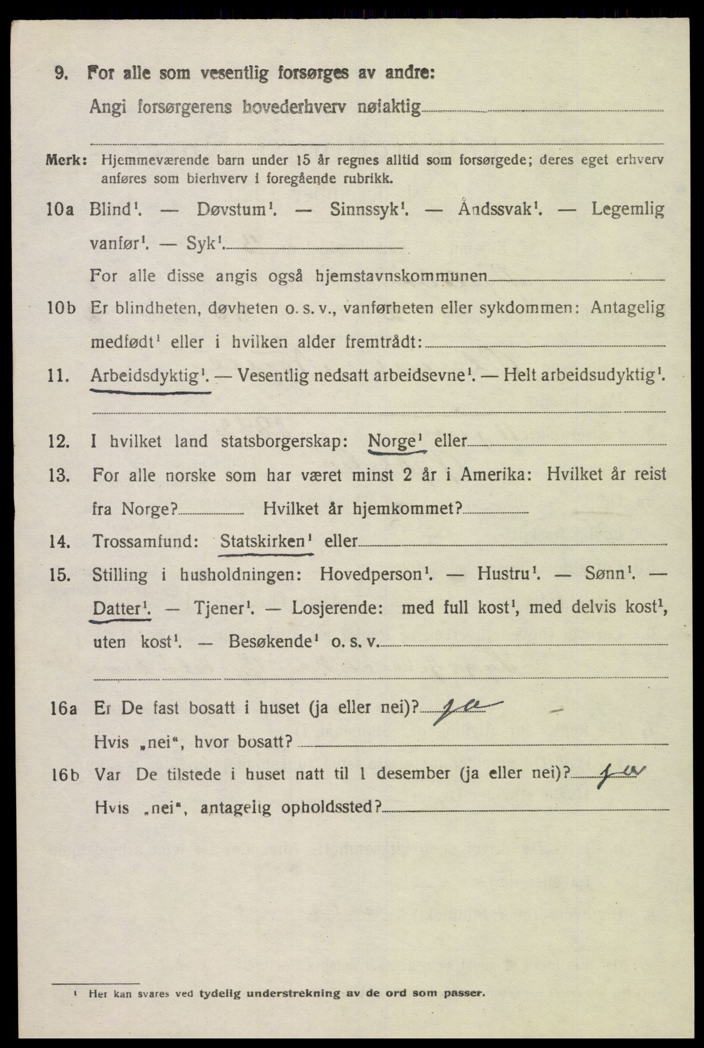 SAK, 1920 census for Øyslebø, 1920, p. 1301