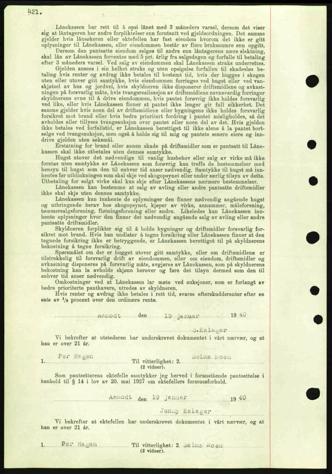 Eiker, Modum og Sigdal sorenskriveri, SAKO/A-123/G/Ga/Gab/L0041: Mortgage book no. A11, 1939-1940, Diary no: : 108/1940