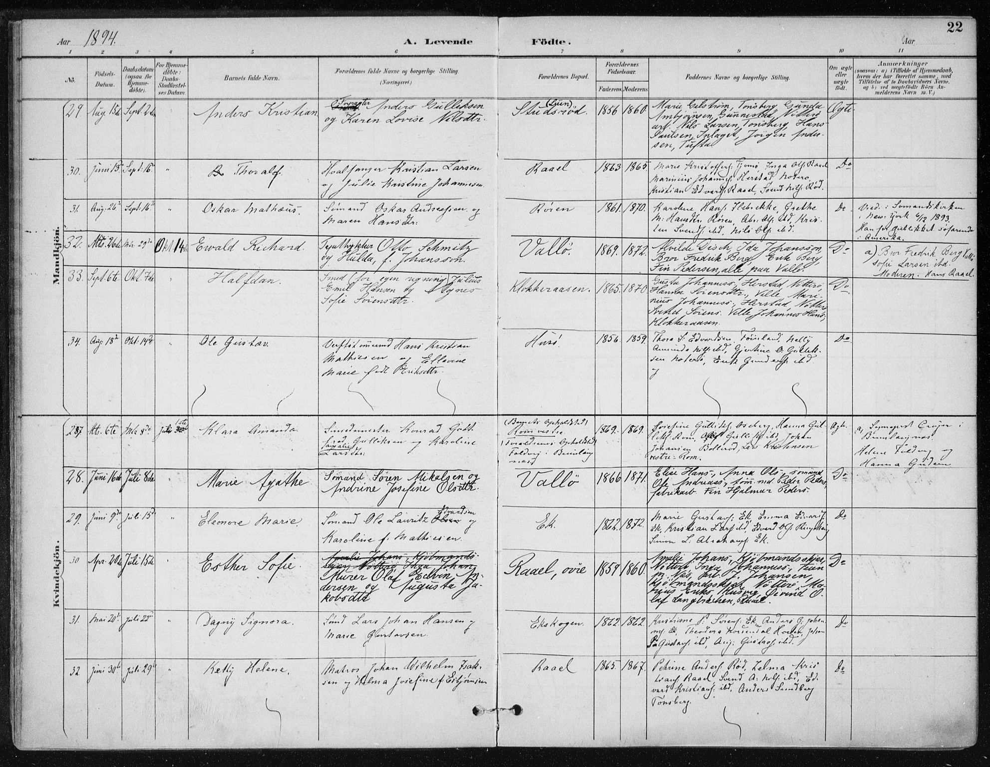 Sem kirkebøker, AV/SAKO-A-5/F/Fb/L0005: Parish register (official) no. II 5, 1892-1904, p. 22