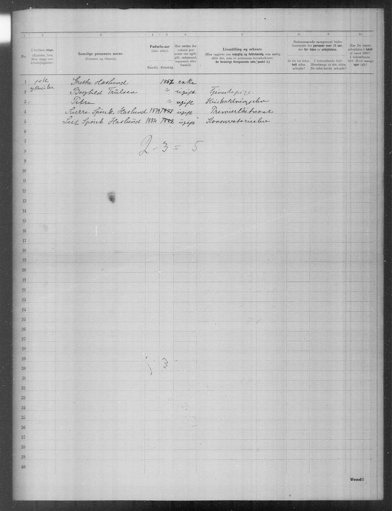 OBA, Municipal Census 1903 for Kristiania, 1903, p. 17412