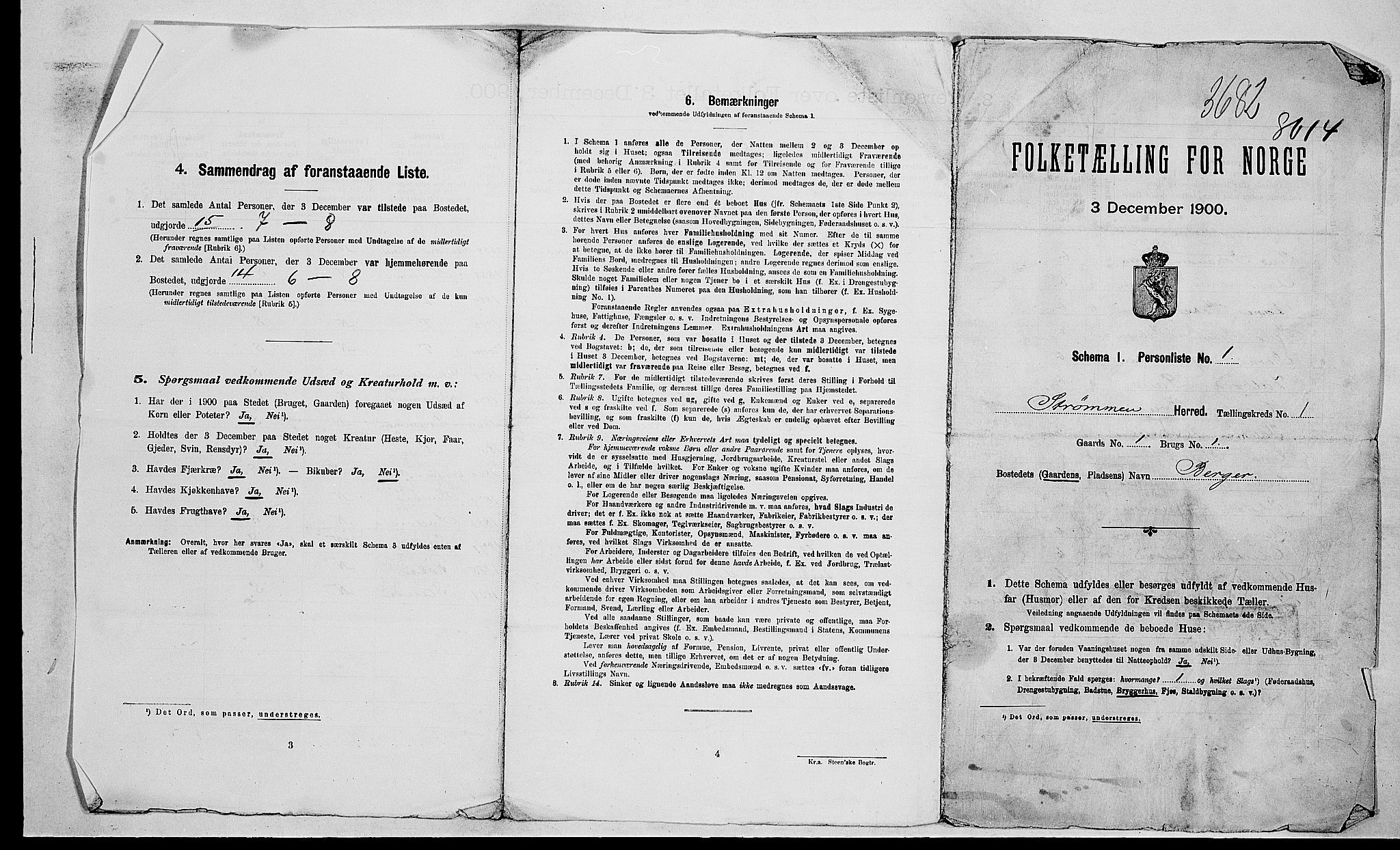 RA, 1900 census for Strømm, 1900, p. 14