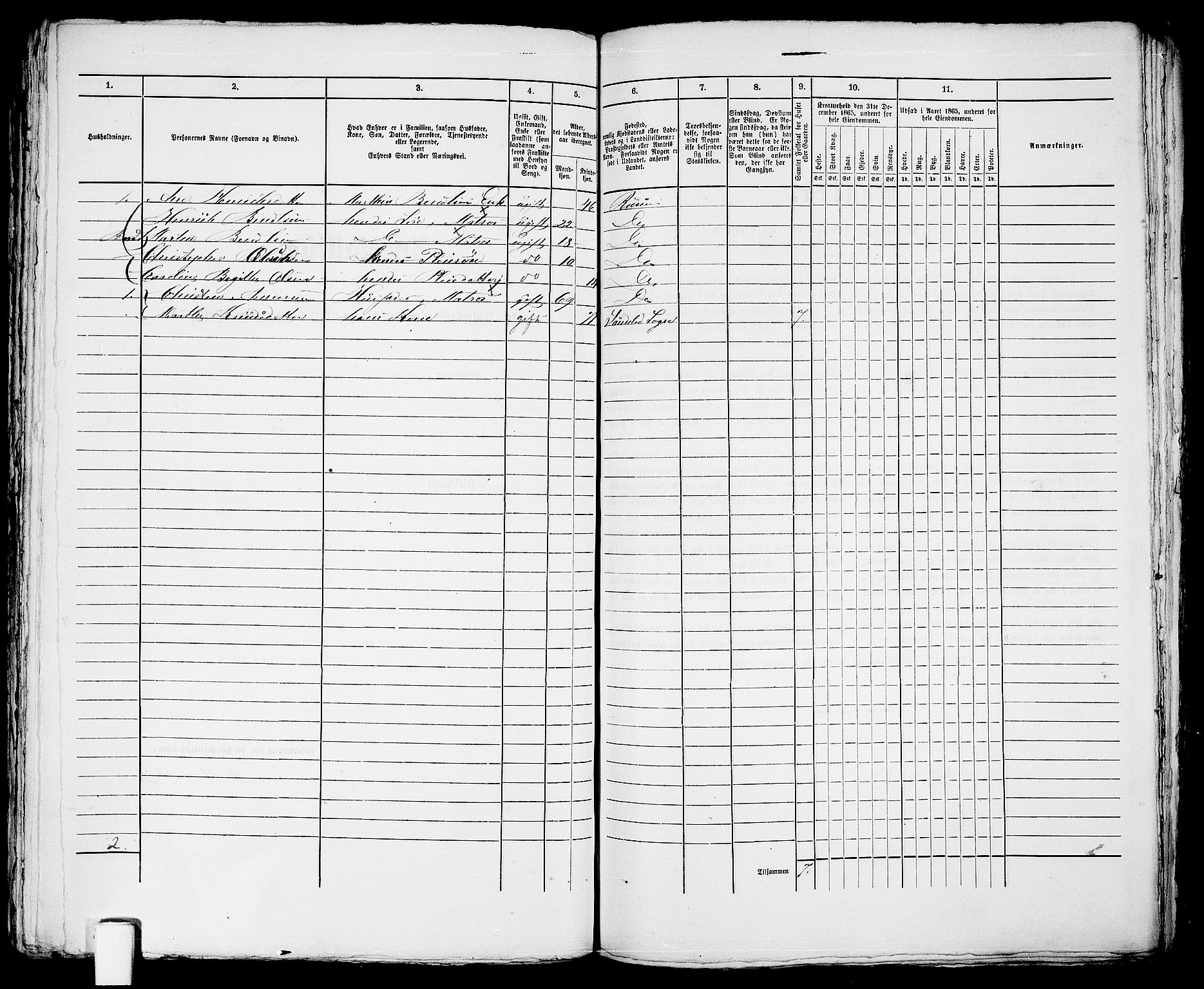 RA, 1865 census for Risør/Risør, 1865, p. 534