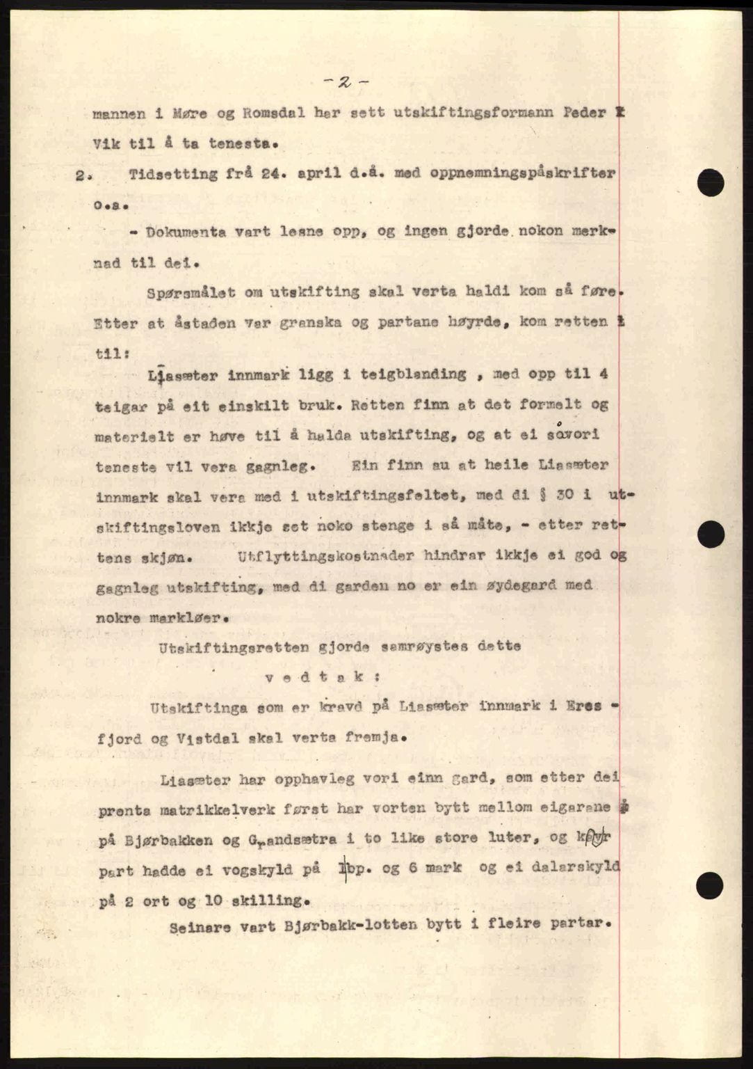 Romsdal sorenskriveri, AV/SAT-A-4149/1/2/2C: Mortgage book no. A12, 1942-1942, Diary no: : 536/1942