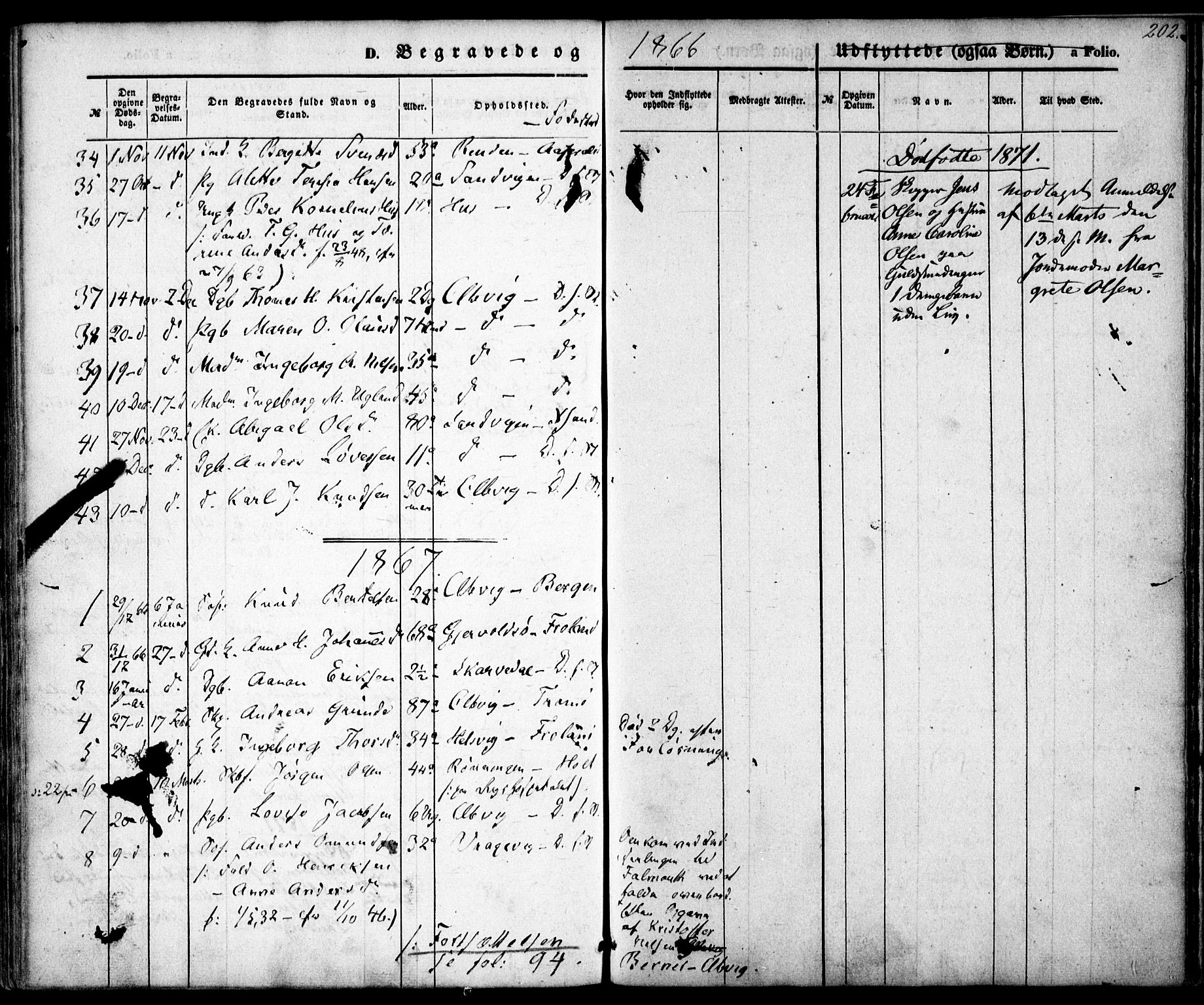 Hisøy sokneprestkontor, SAK/1111-0020/F/Fa/L0001: Parish register (official) no. A 1, 1849-1871, p. 202