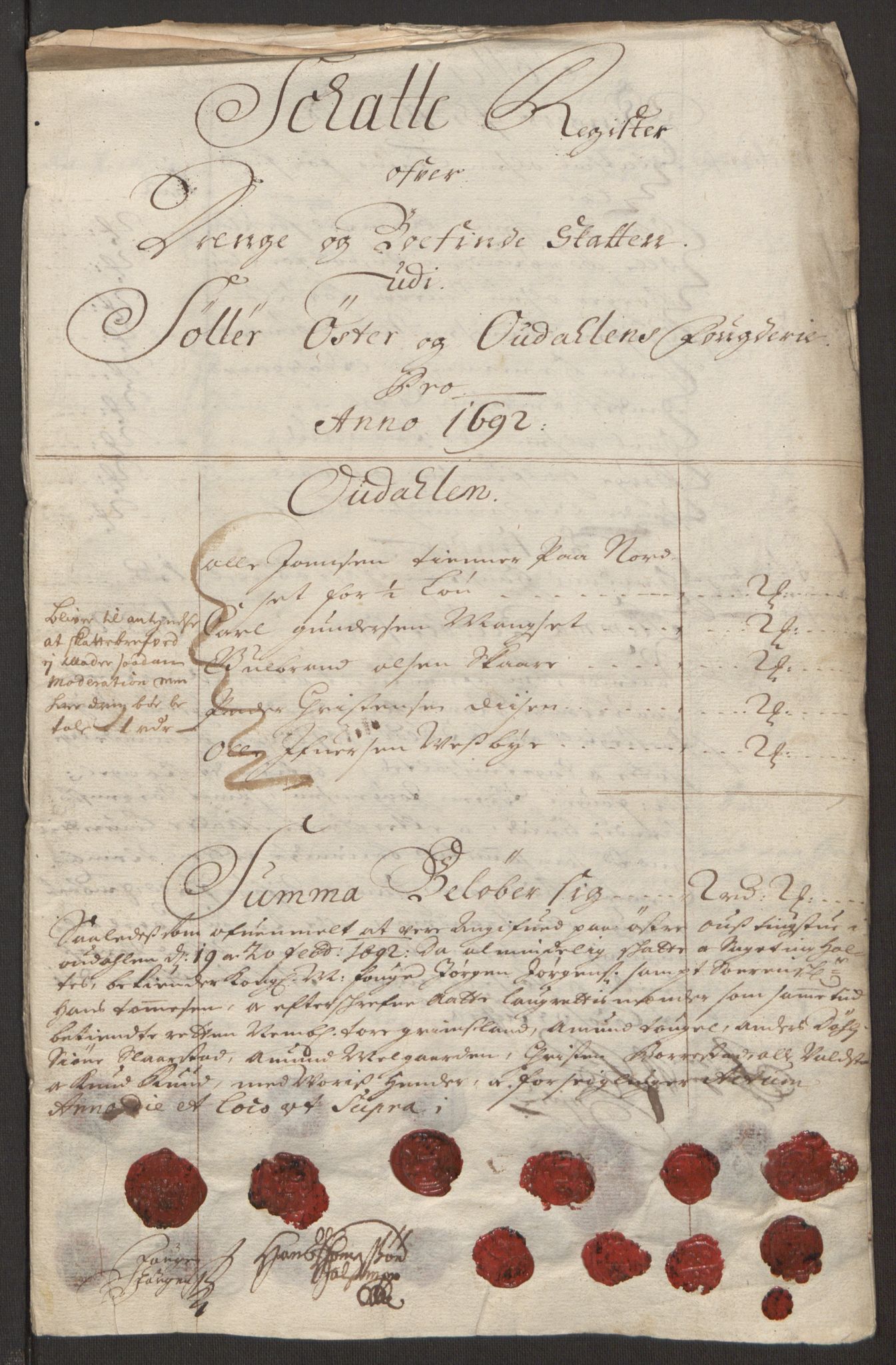 Rentekammeret inntil 1814, Reviderte regnskaper, Fogderegnskap, RA/EA-4092/R13/L0830: Fogderegnskap Solør, Odal og Østerdal, 1692, p. 235