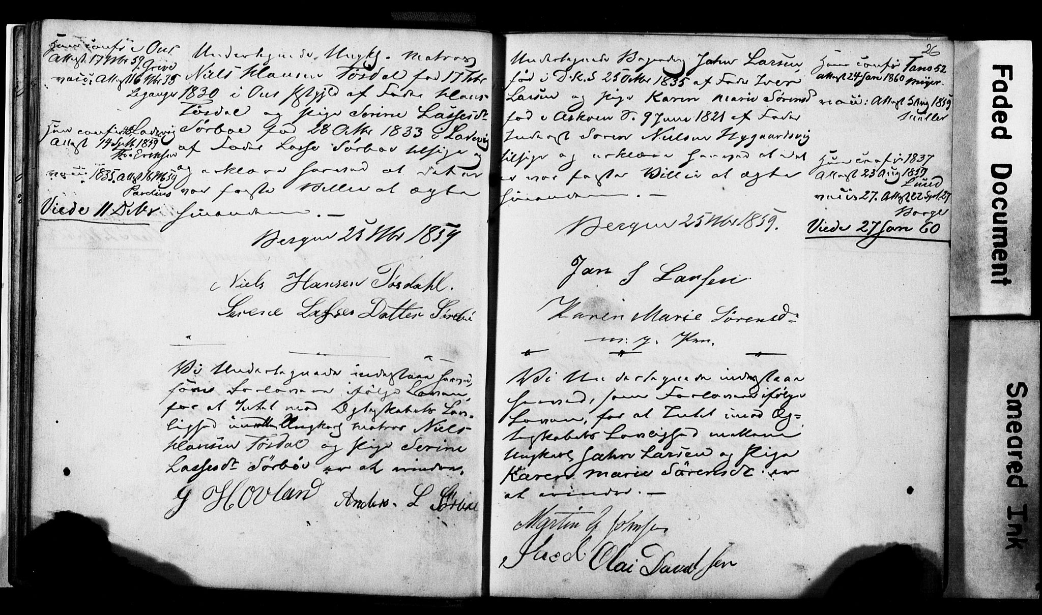 Korskirken sokneprestembete, AV/SAB-A-76101: Best man's statements no. II.5.2, 1859-1865, p. 26